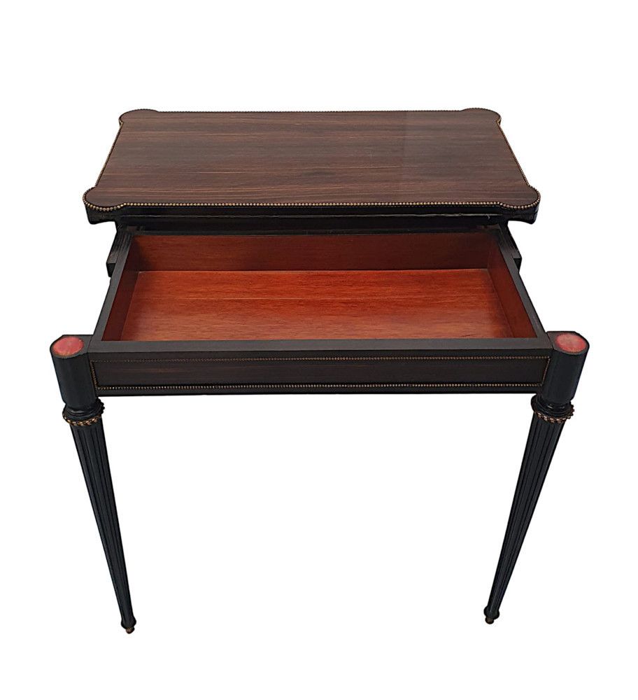 A Very Fine And Unusual 19th Century Coromandel Turn Over Leaf Card Table photo buy
