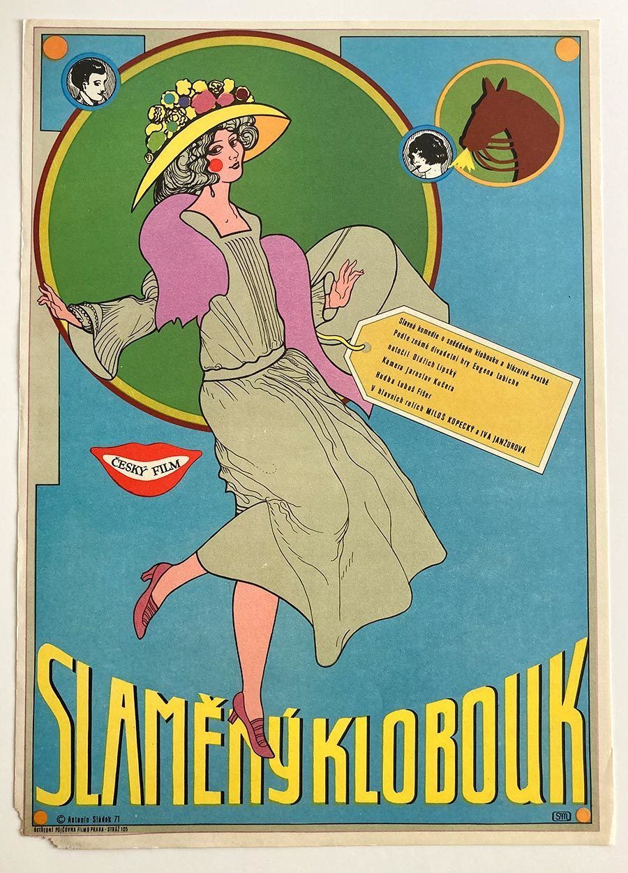 Movie Poster, Straw Hat, Antonín Sládek, 1971