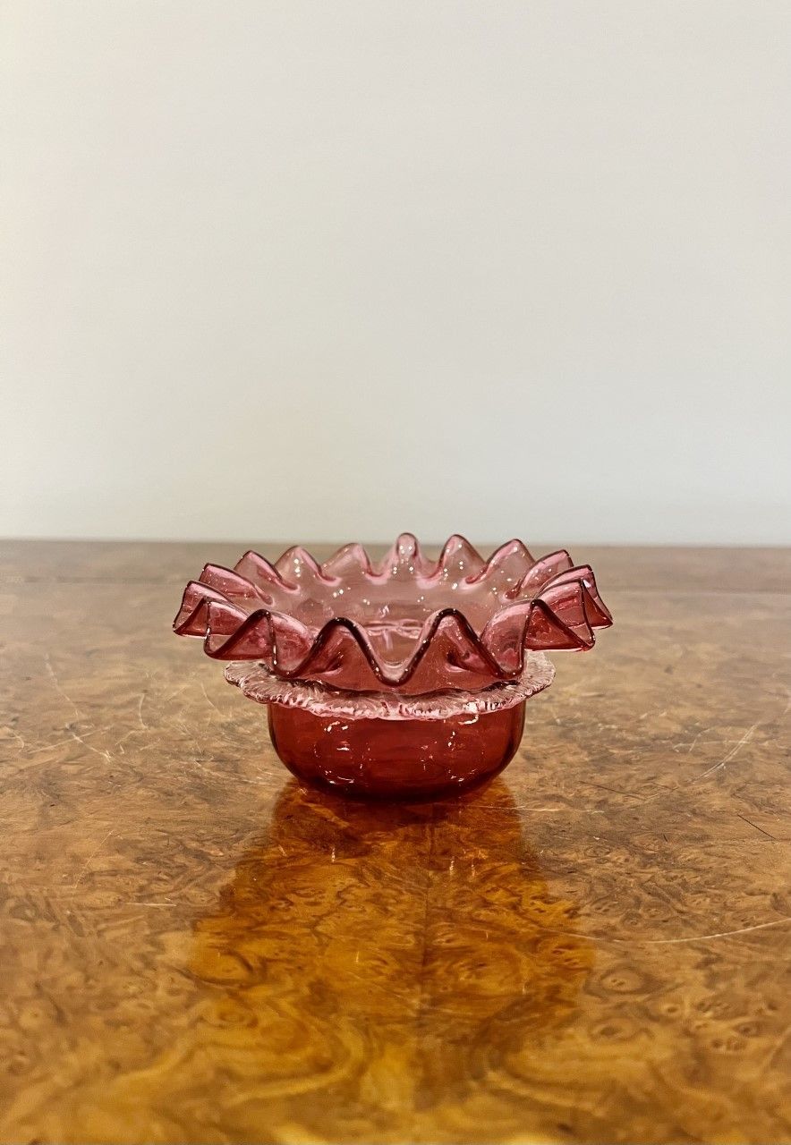 Small Victorian Quality Cranberry Glass Bowl photo 105.0