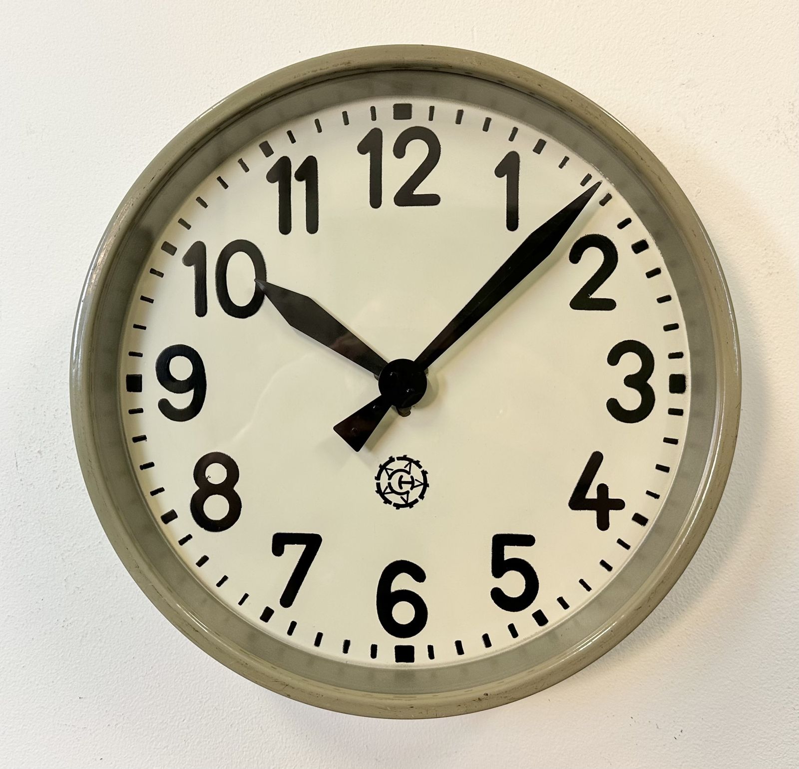 Industrial Factory Wall Clock From Chronotechna, 1950s, 2x photo furniture