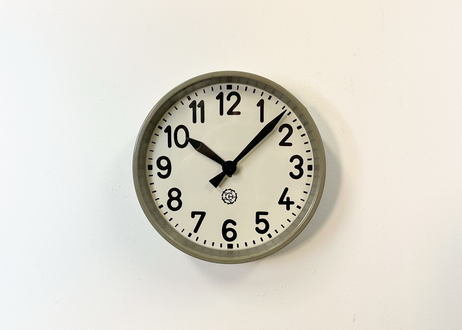 Industrial Factory Wall Clock From Chronotechna, 1950s, 2x photo 319.0