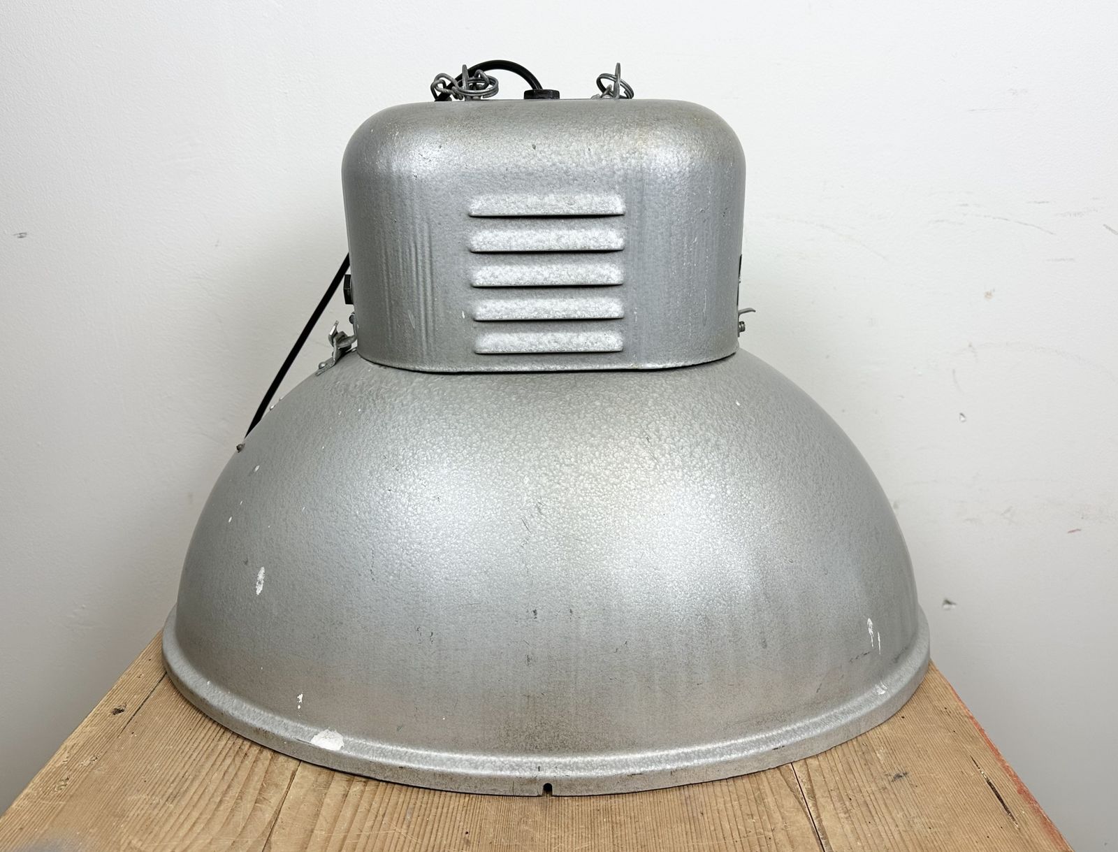 Large Oval Industrial Polish Factory Pendant Lamp From Predom Mesko, 1960s, 6x photo for sale
