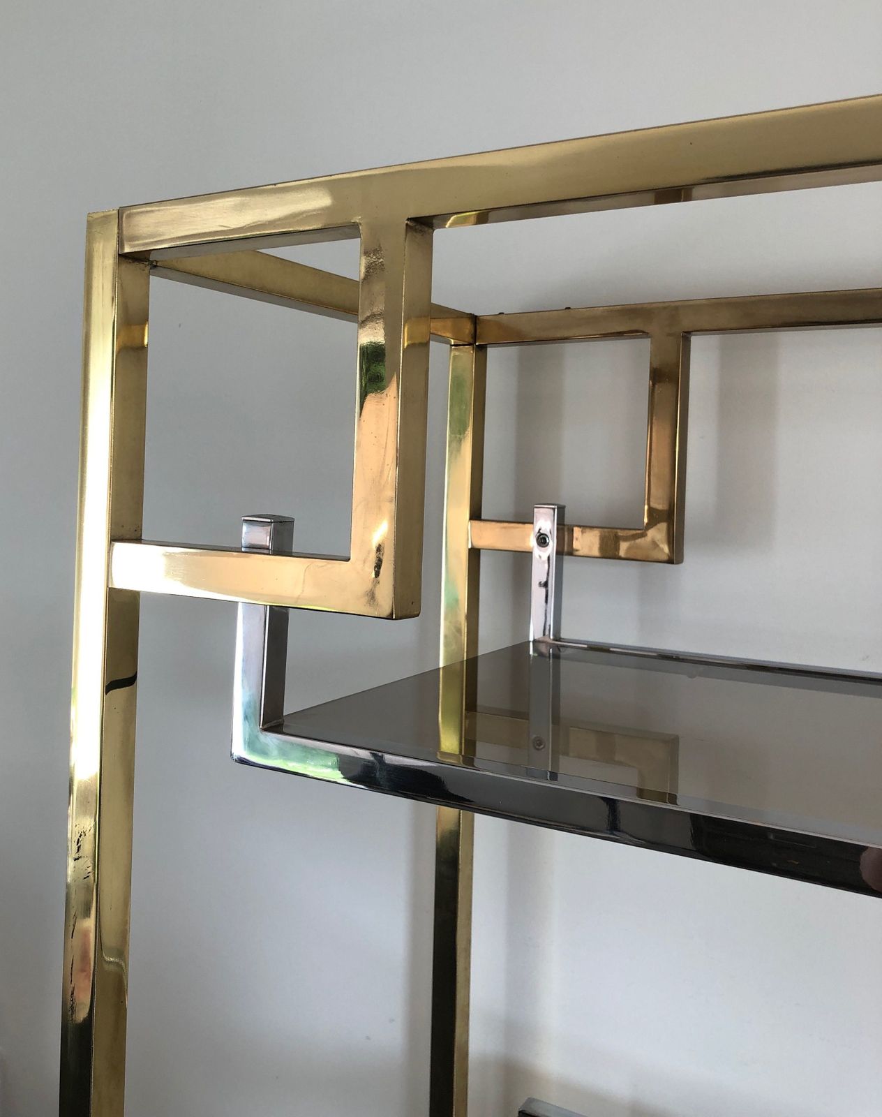 Shelf In Chrome And Golden Chrome In The Taste Of Willy Rizzo photo Furniture