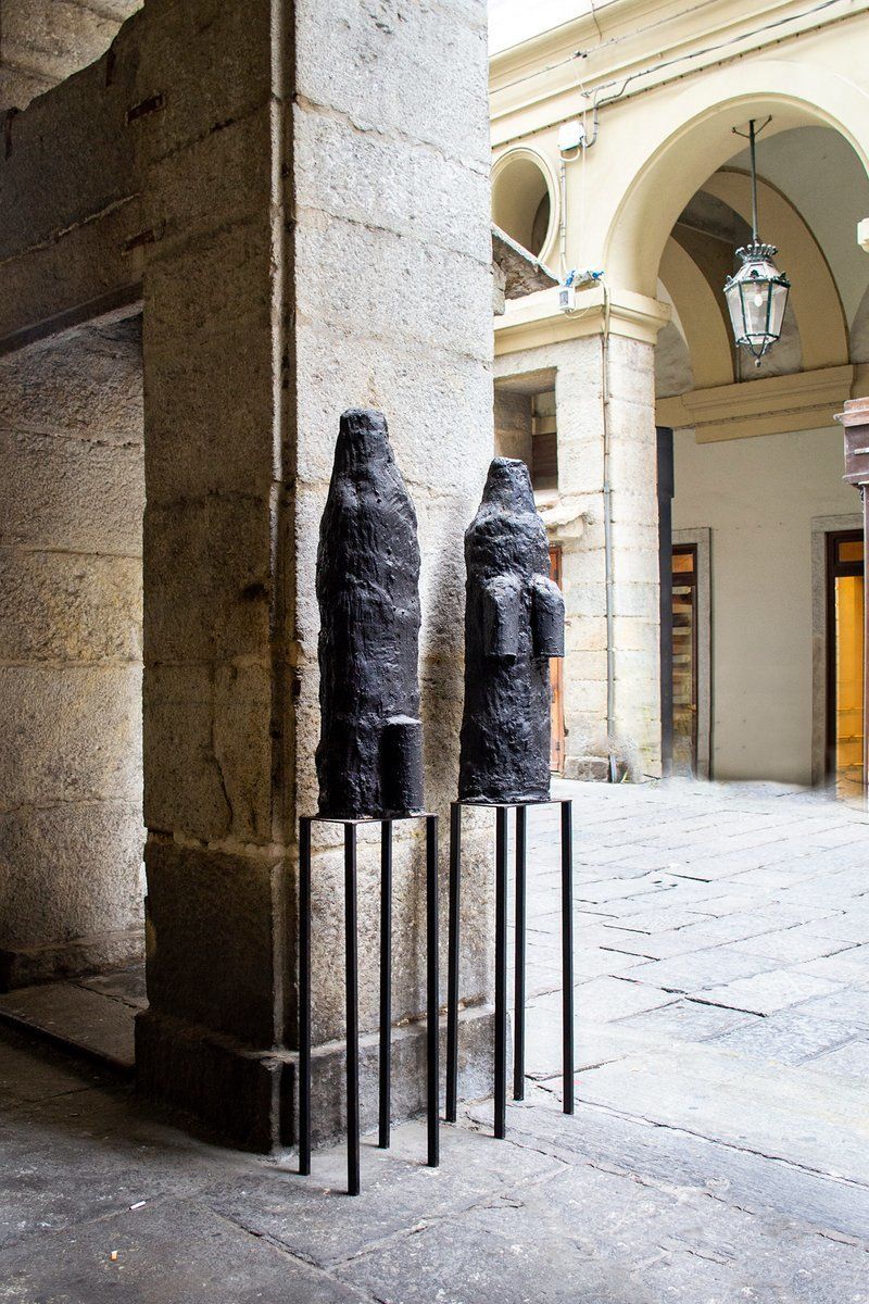 Sergio Ragalzi, Atomic Shadows Sculptures, 1985, In Ijzer En Steen, Set Van 2 photo furniture