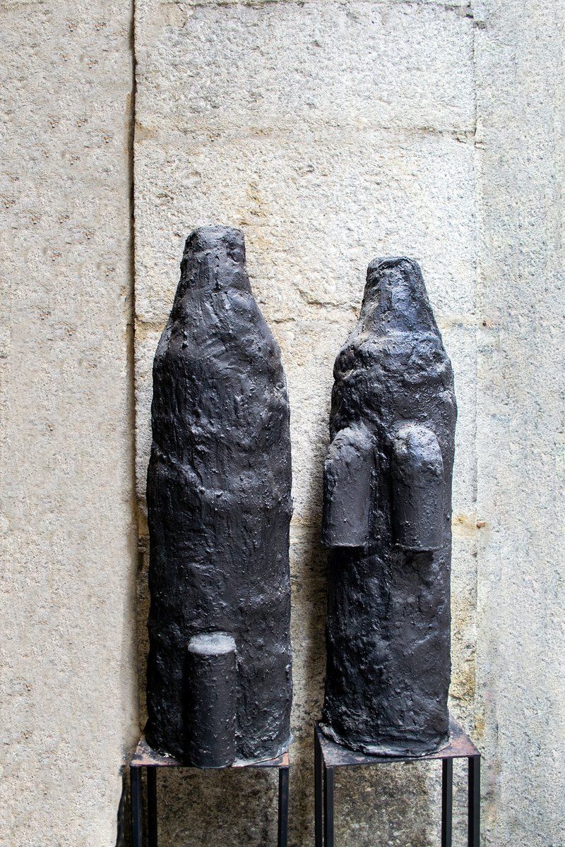Sergio Ragalzi, Atomic Shadows Sculptures, 1985, In Ijzer En Steen, Set Van 2 photo for sale