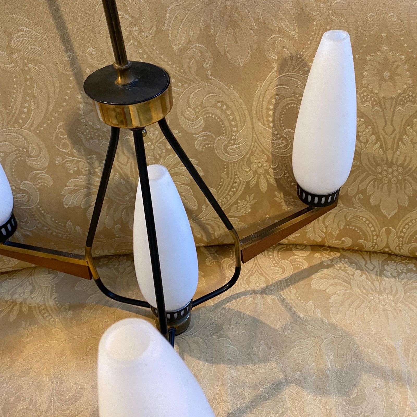 photo furniture 1960s Stilnovo Style Mid Century Modern Italian Chandelier
