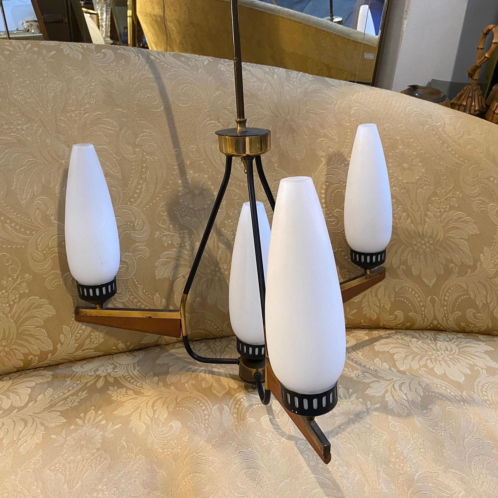 1005.0 1960s Stilnovo Style Mid Century Modern Italian Chandelier photo