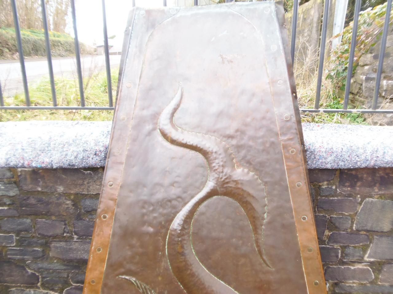 8000.0 Copper Arts And Crafts  Fire Hood. .Newlyn/Pearson Style . photo