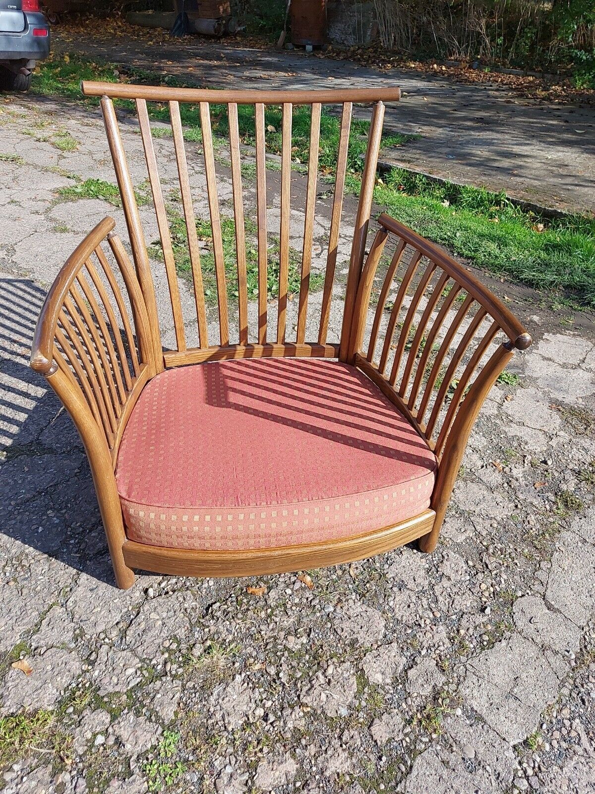 Ercol Renaissance High Spindle Back Armchair 2002 Medium Wood Tone