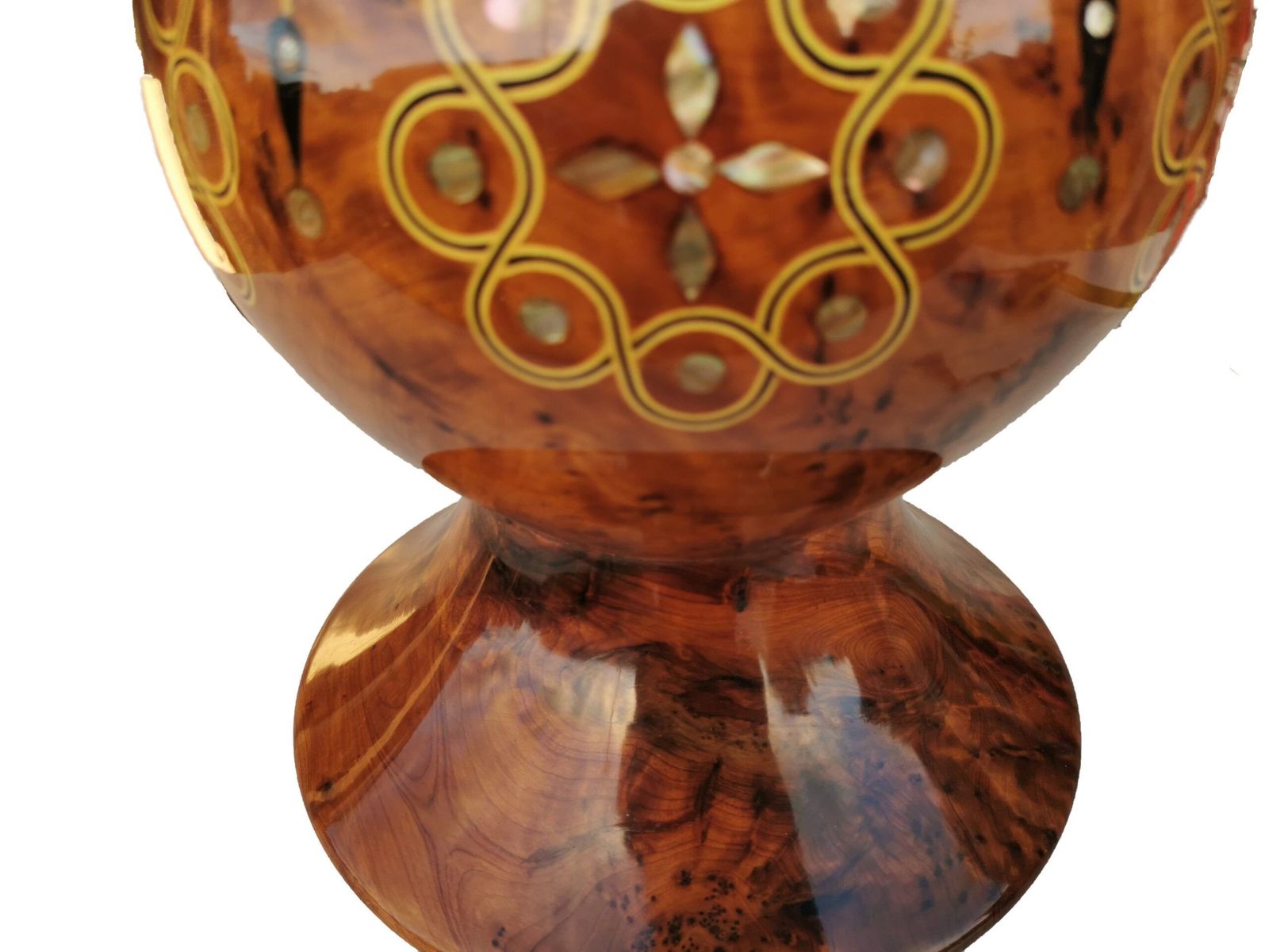 Fabulous Large Inlaid Vase Inlaid With Ebony, Lemon Wood And Mother Of Pearl photo 1400.0