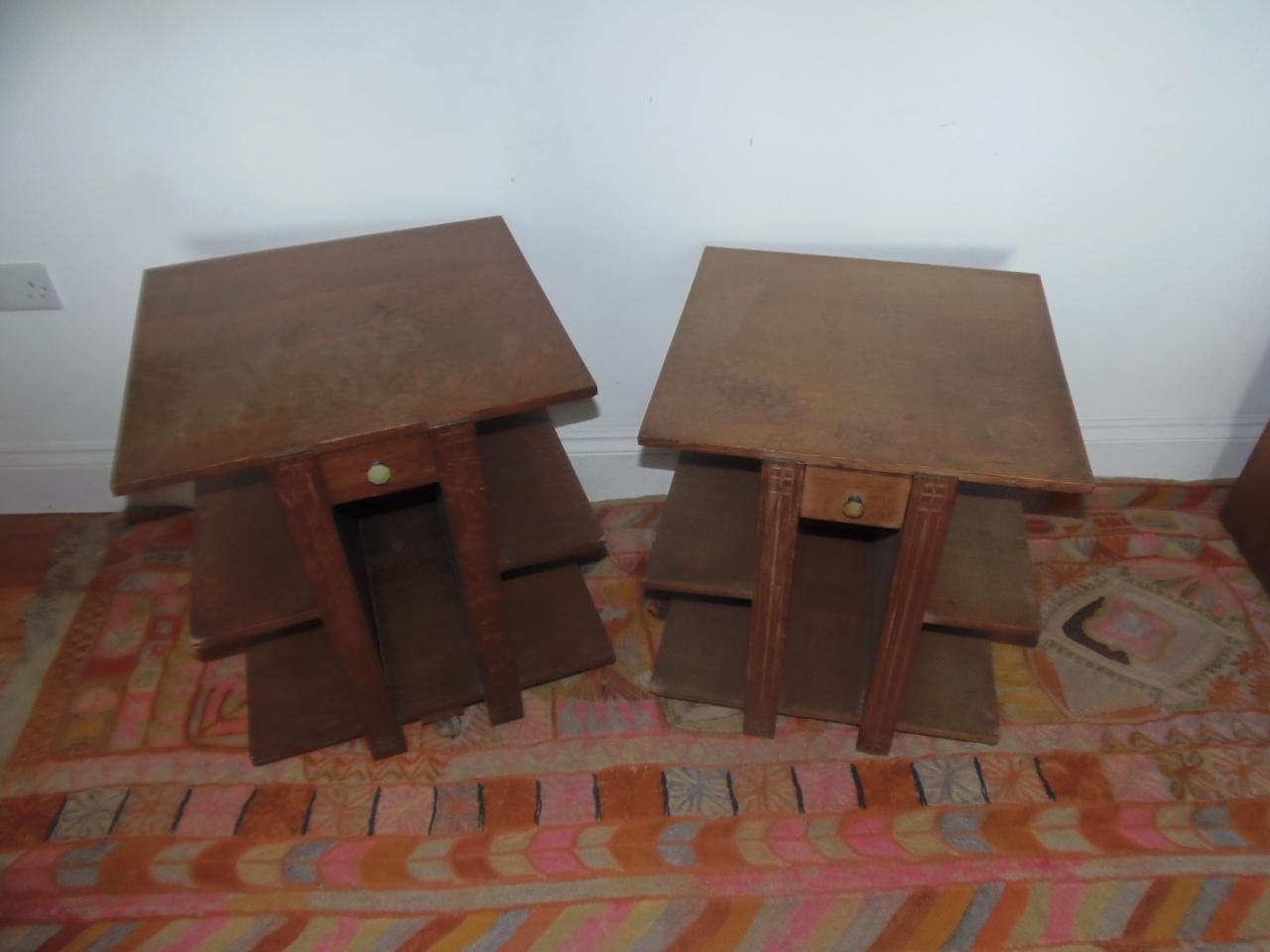 photo for sale A Pair Of Heals Geometric Oak Tables, 1930s .
