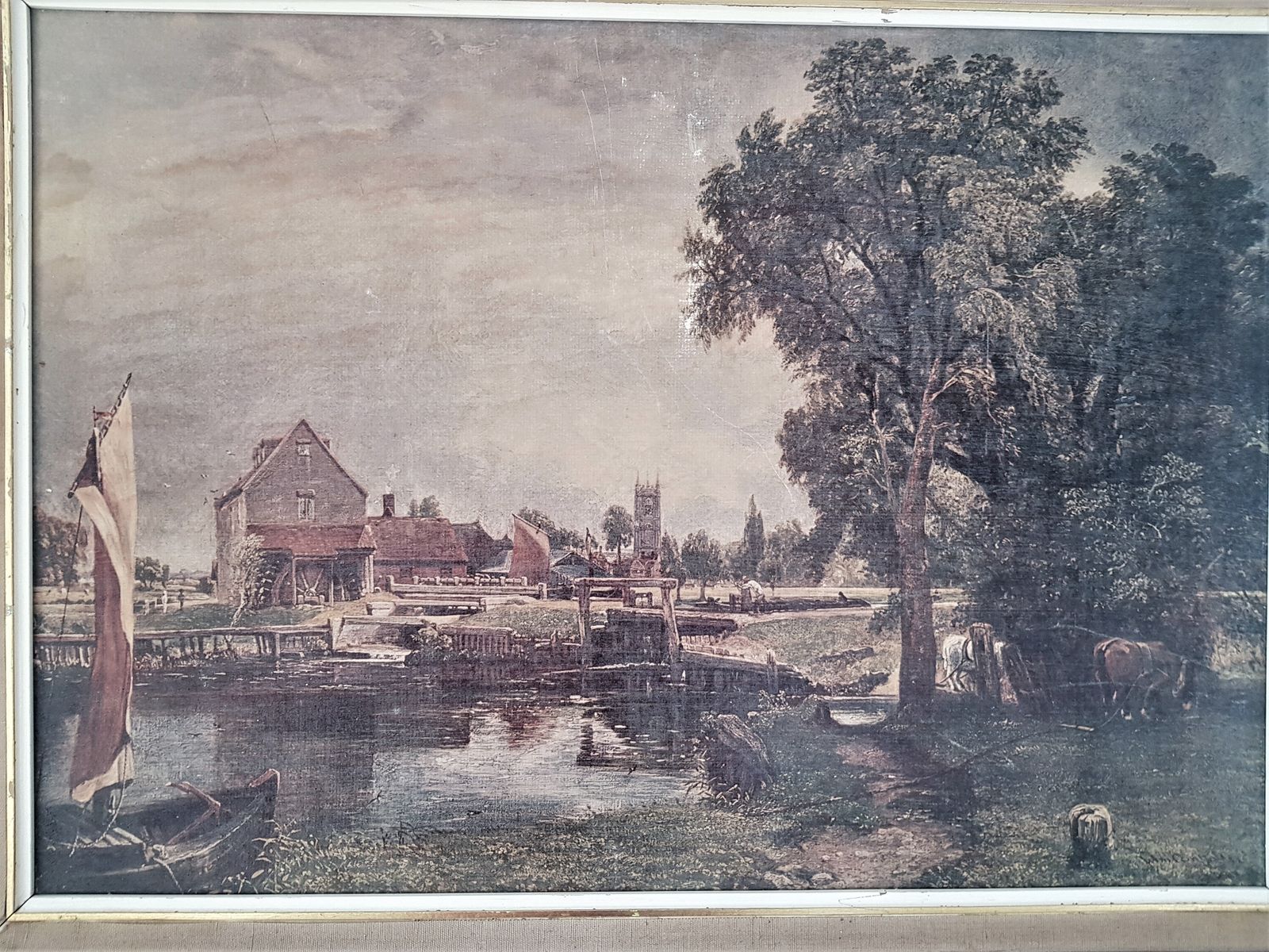 Very Large, Limited Edition Print Of J. Constable's Dedham Lock And Mill photo furniture