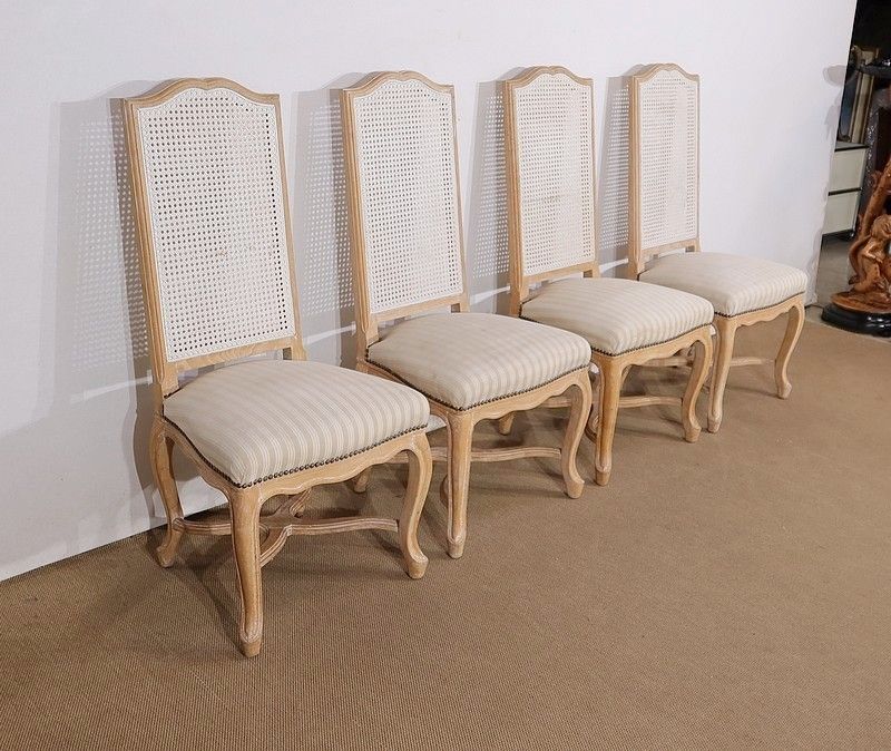 Set Of 4 Beech Chairs, Louis XV Regency Style, 20th Century photo for sale