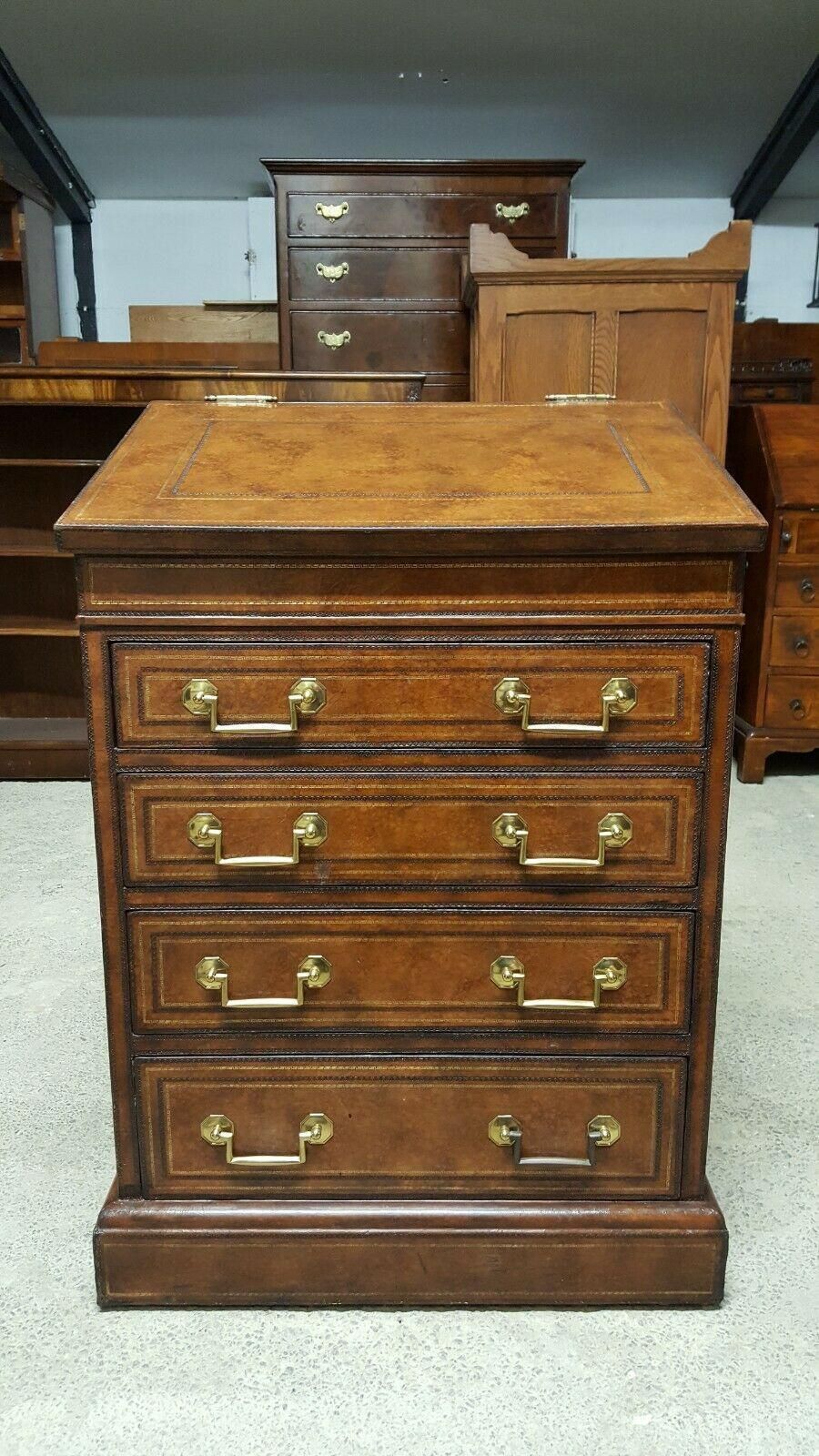 Furniture Maitland Smith Leather Davenport Desk photo