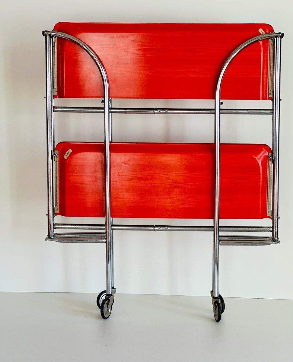 Mid Century Dinette Opvouwbare Serveerwagen, Jaren 1950 photo for sale