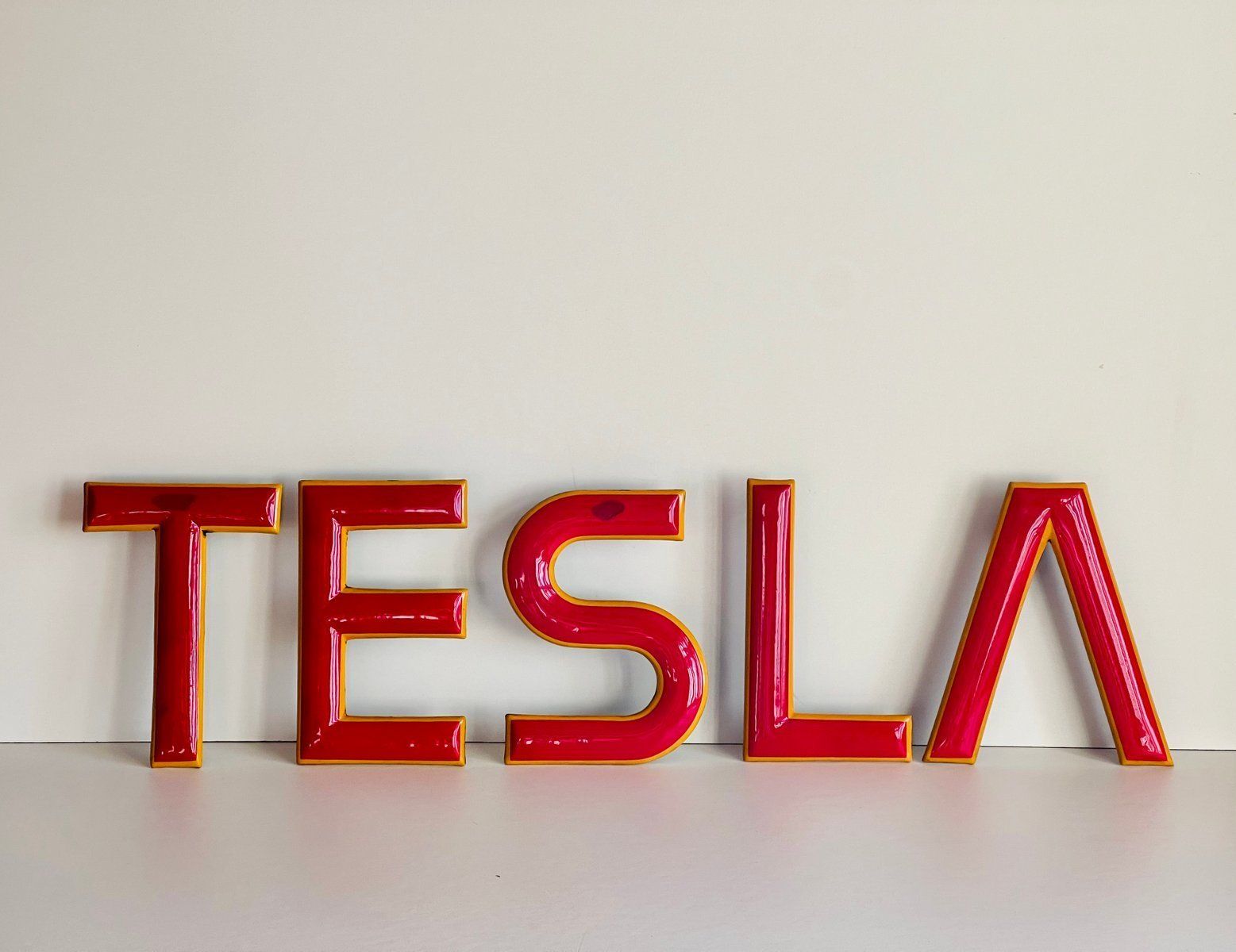 Woonaccessoires Industrieel Letterbord Van Tesla, Set Van 5 photo