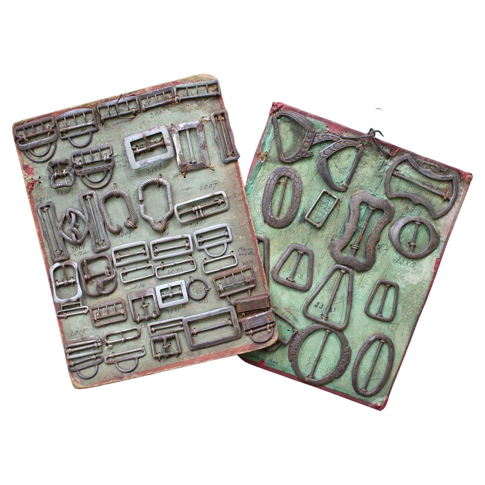 Early 20th Century Tradesman Sample Buckle Boards Haberdashery Shop