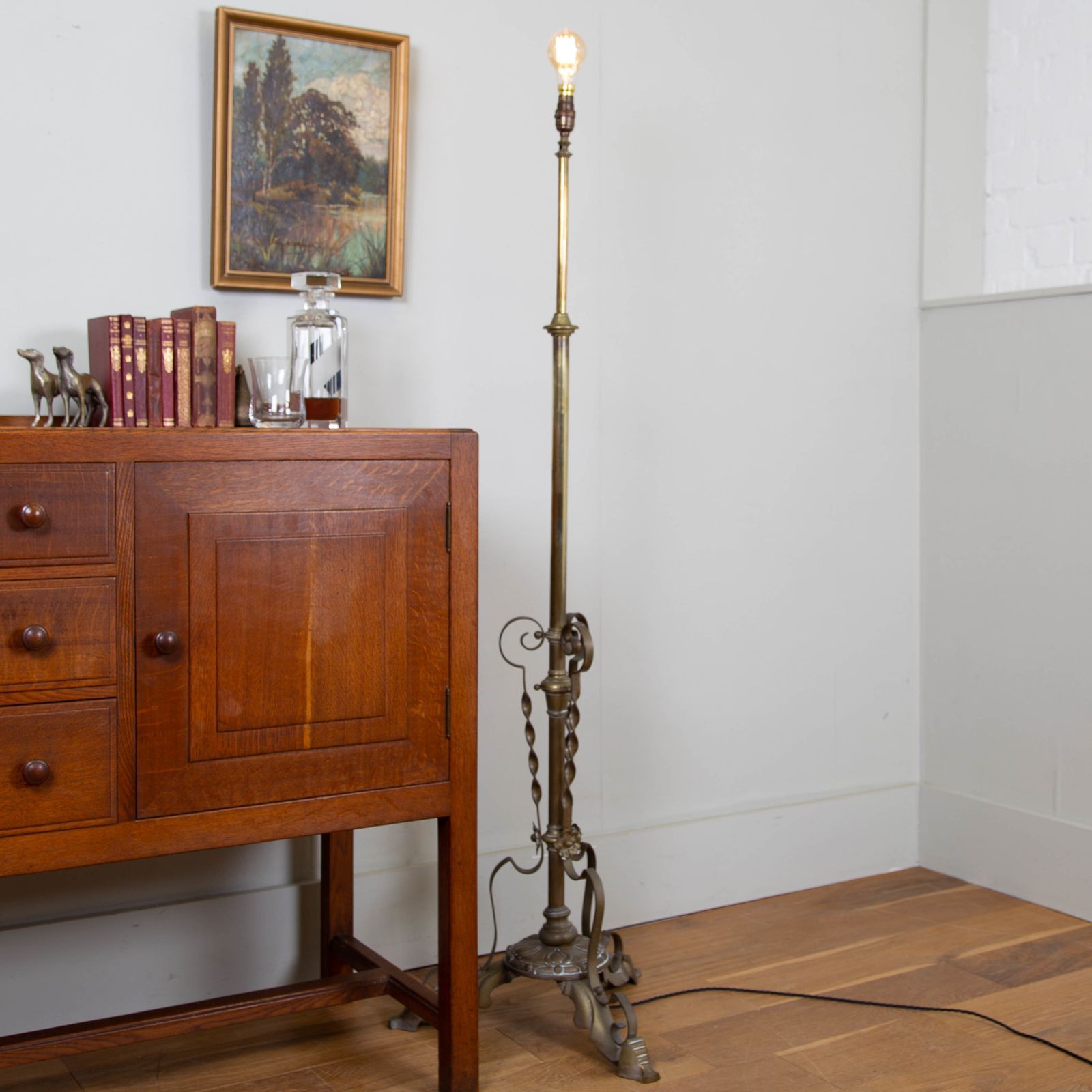 Vintage Brass Telescopic Floor Lamp photo furniture