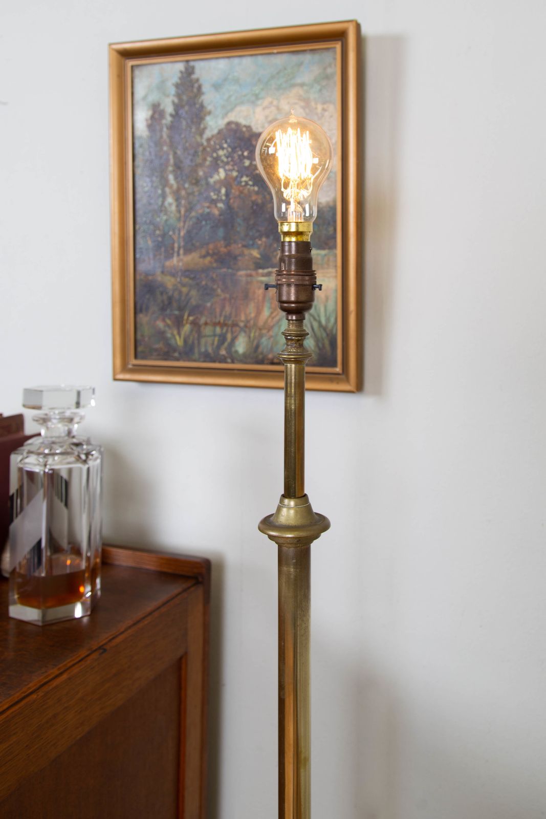 Vintage Brass Telescopic Floor Lamp photo 365.0