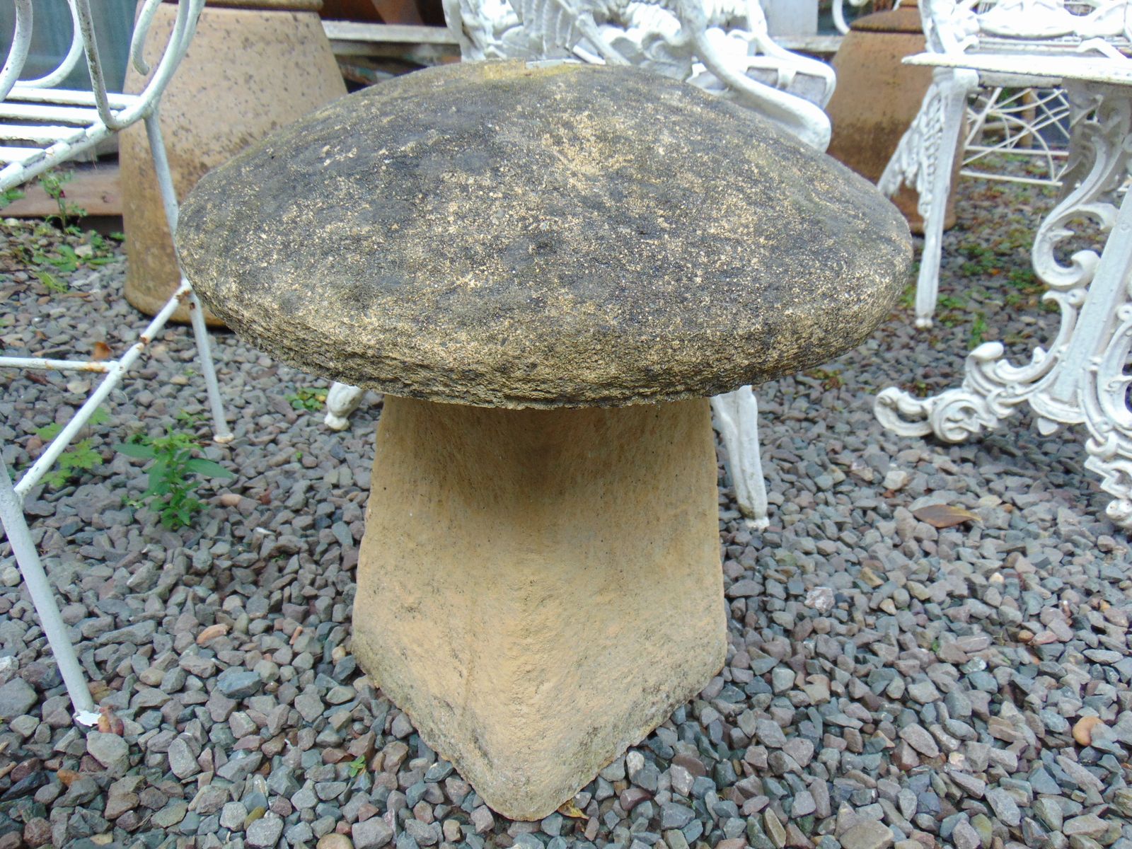 Weathered Reconstituted Stone, Staddle Stone, Mushroom Water Feature/Fountain photo furniture