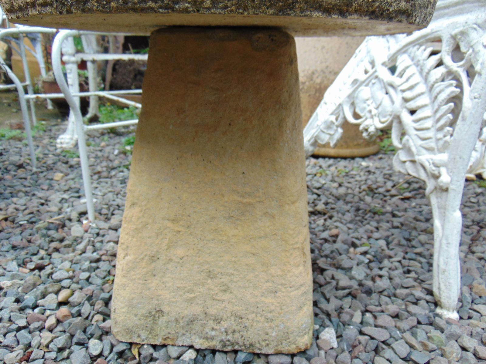 Weathered Reconstituted Stone, Staddle Stone, Mushroom Water Feature/Fountain photo vintage
