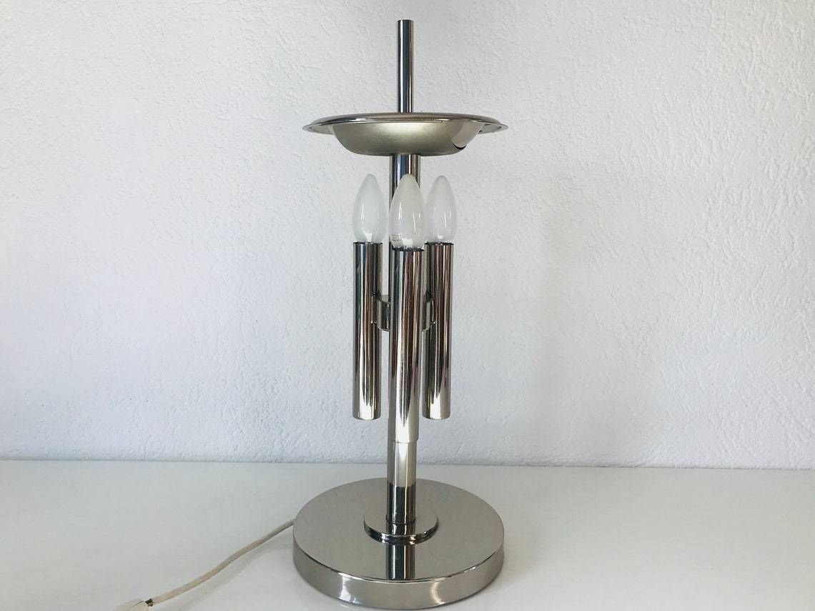 Sciolari Brilliant Table Lamp   Three Arms   Round Head   Metal Design   1970's