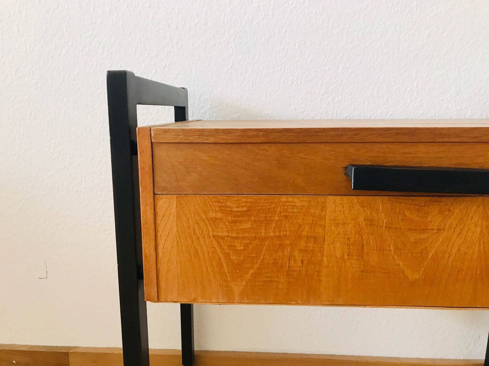 photo furniture Mid Centuy Modern Metan And Woodwn Sewing Box On Wheels   Germany   1960s