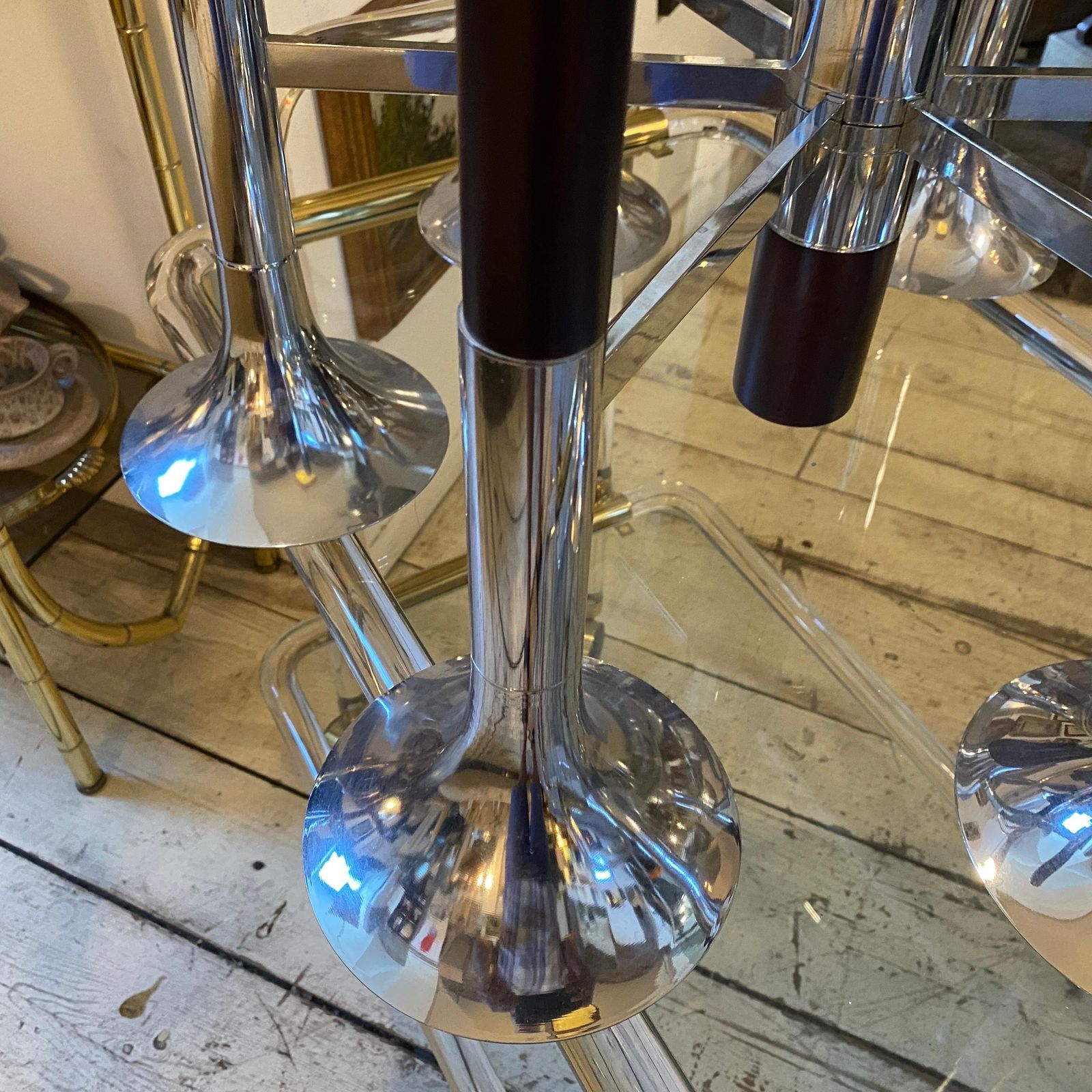 1970s Reggiani Style Space Age Italian Chandelier photo furniture