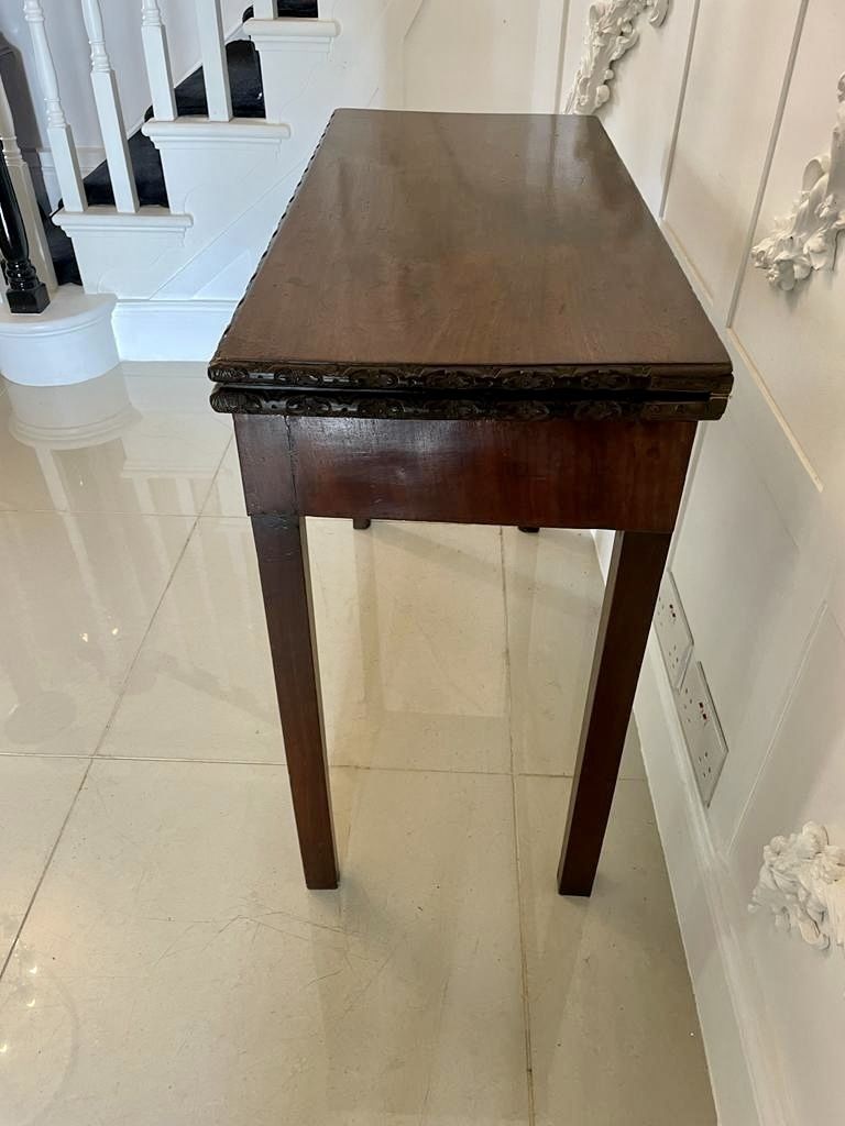 Antique 18th Century Chippendale Mahogany Carved Card Table photo furniture