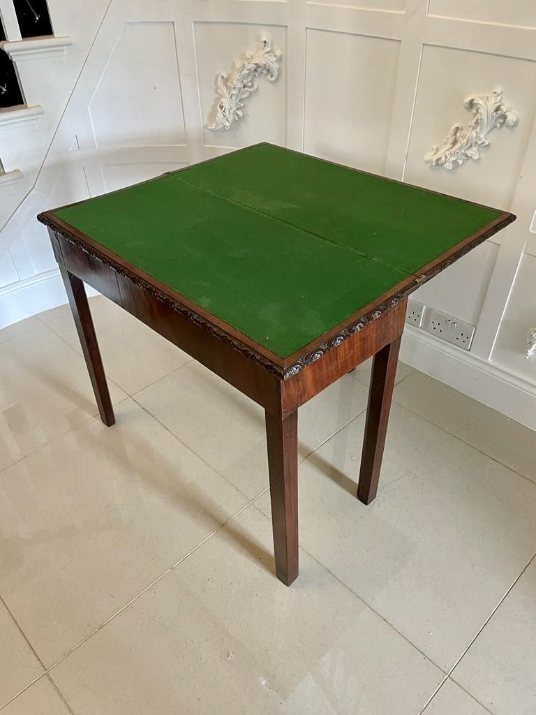Antique 18th Century Chippendale Mahogany Carved Card Table photo 3445.0
