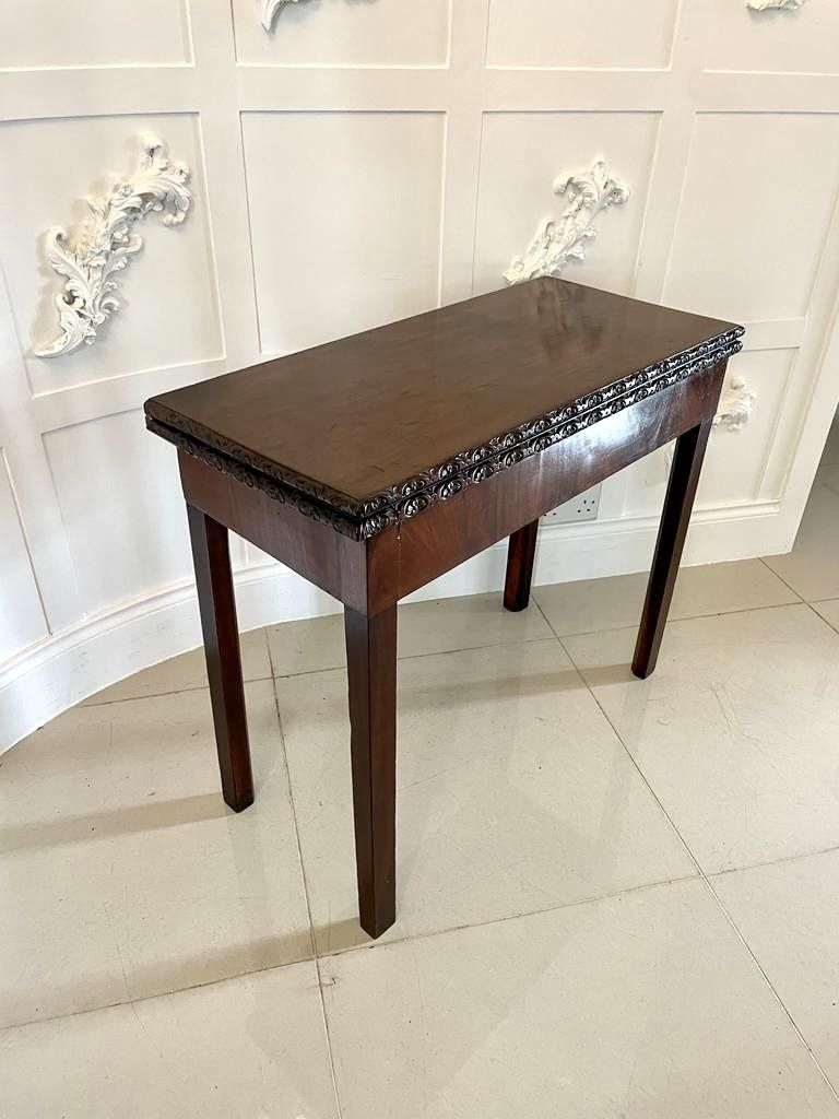 photo for sale Antique 18th Century Chippendale Mahogany Carved Card Table