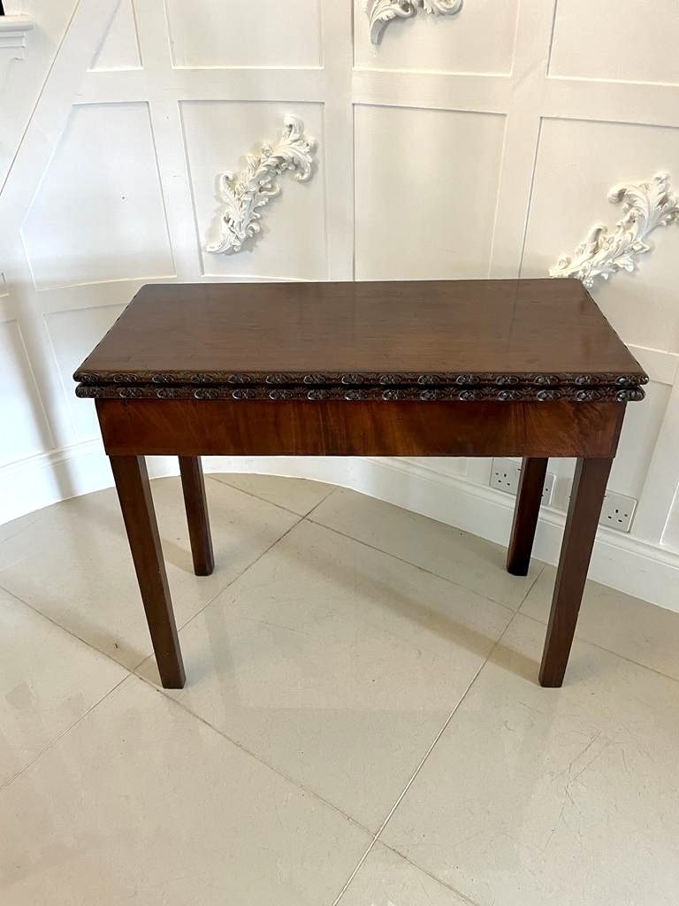 Antique 18th Century Chippendale Mahogany Carved Card Table