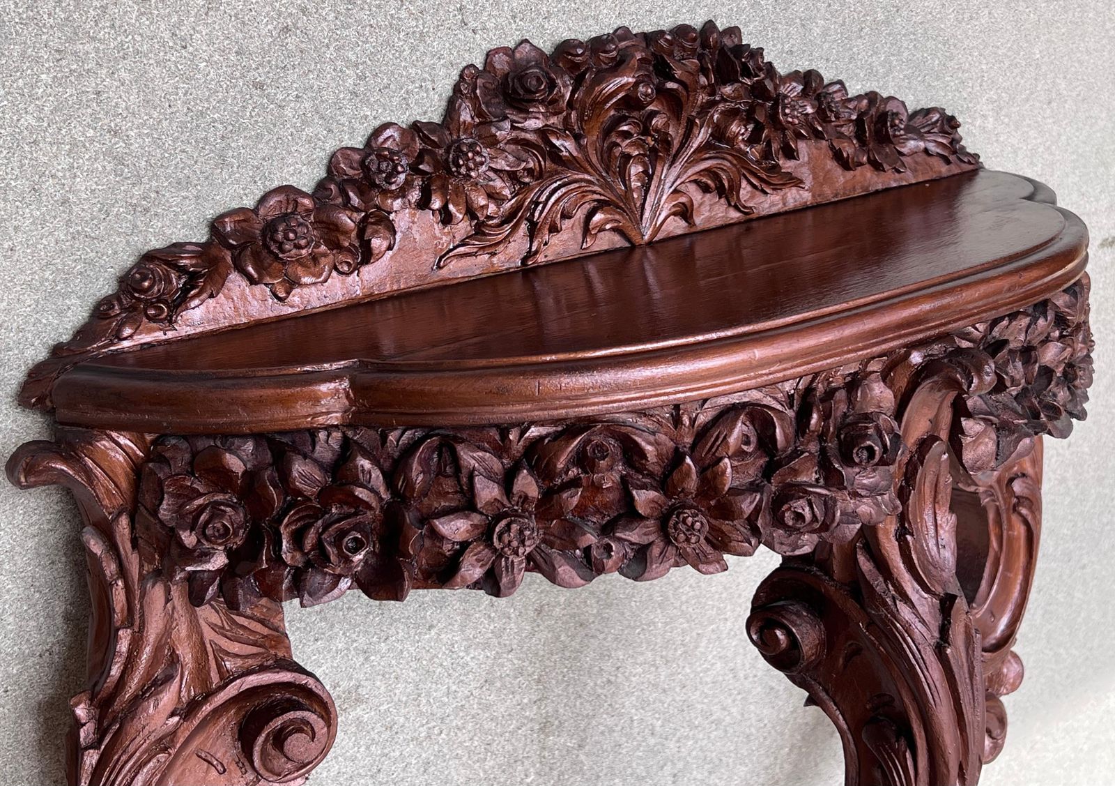 19th French Regency Wall Carved Walnut Console Table photo 1983.0