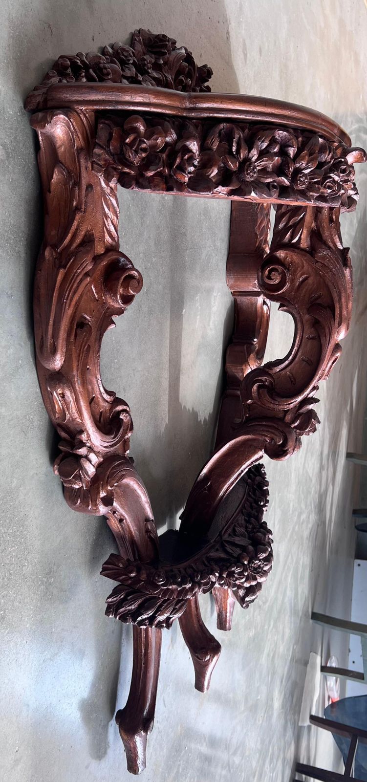 19th French Regency Wall Carved Walnut Console Table photo buy
