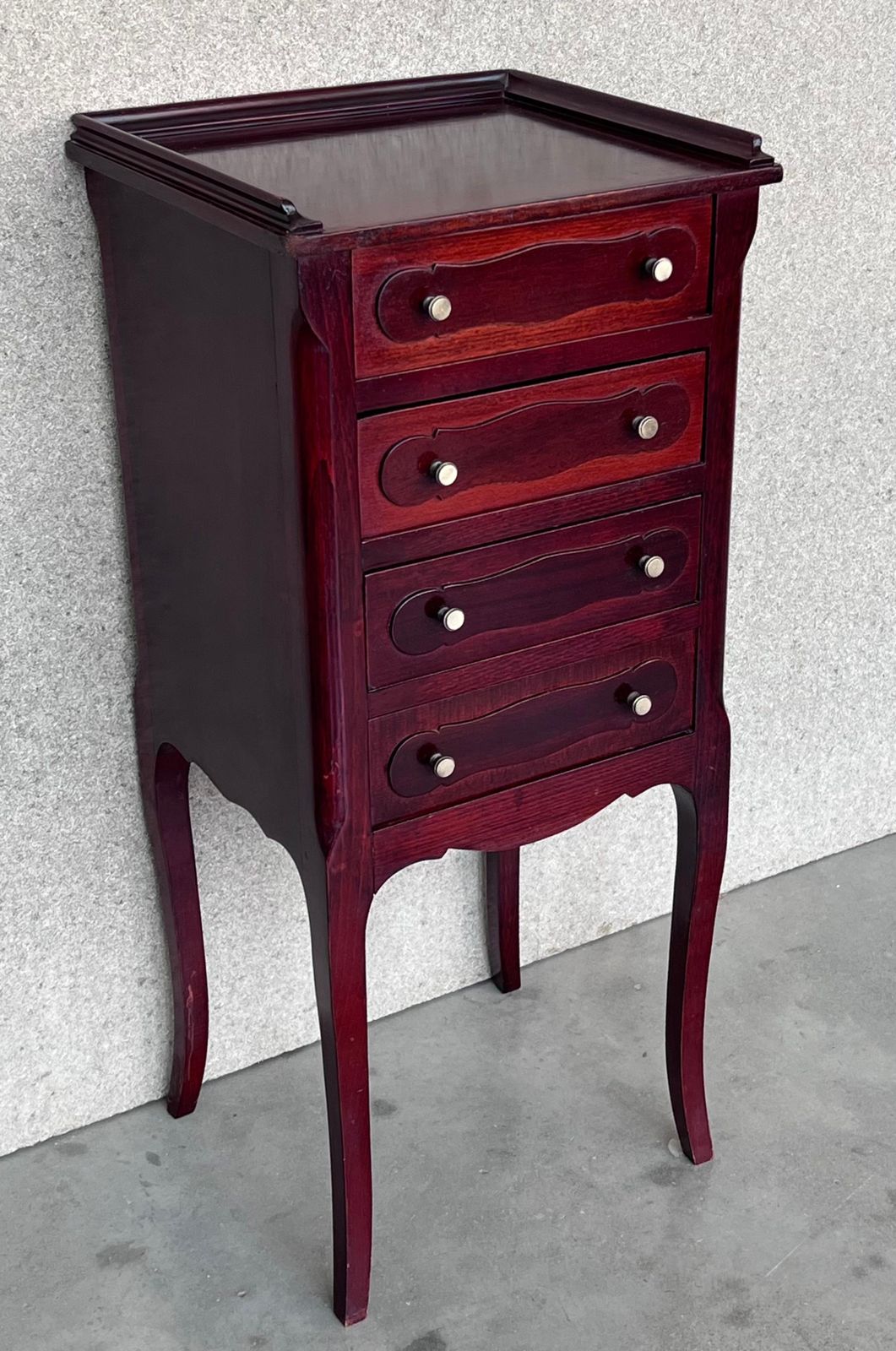 Pair Of Italian Louis XV Style Mahogany Nightstand Or End Side Tables photo Furniture