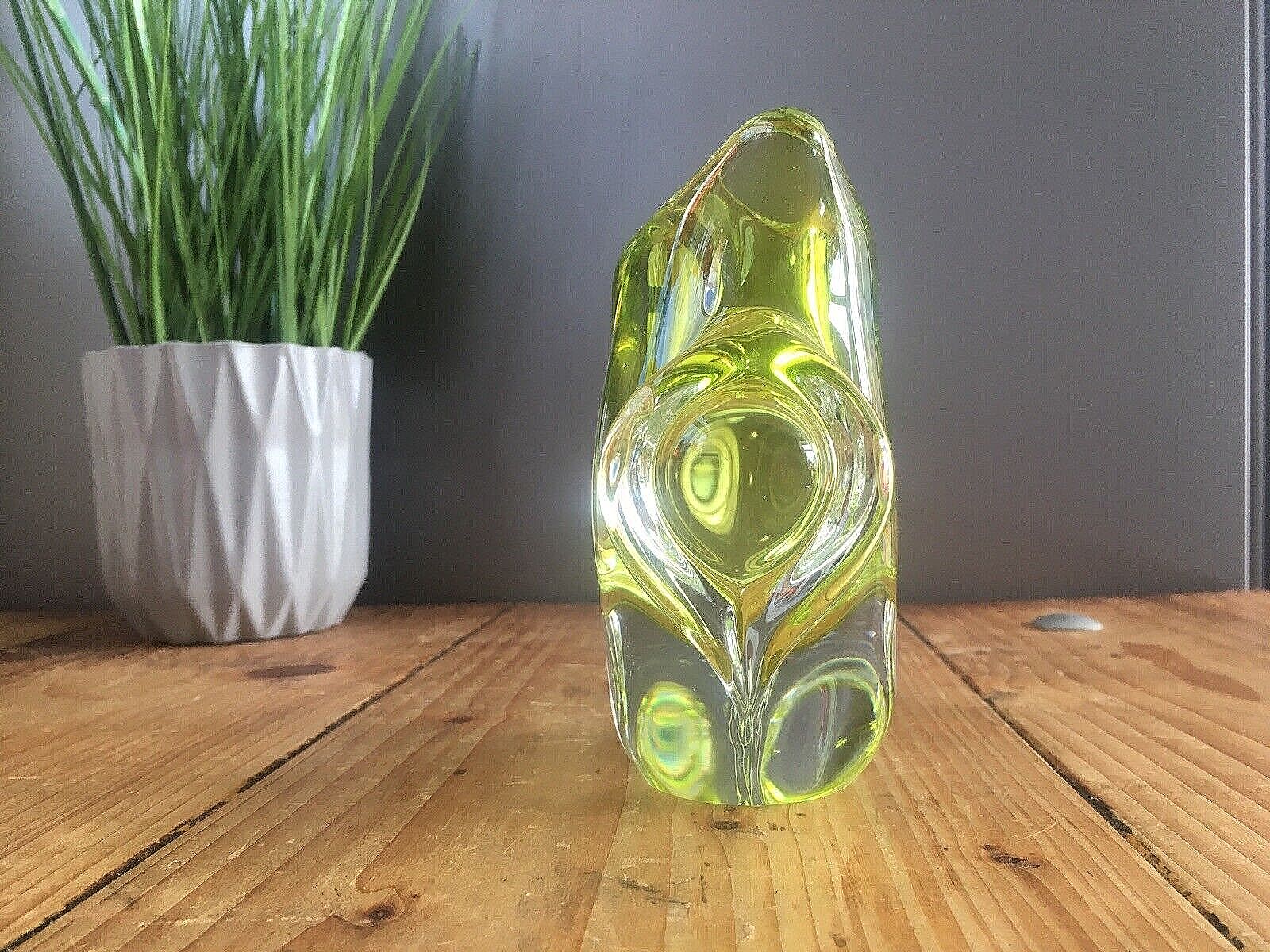 Unusual Mid Century Lime Green Zelezny Brod Sklo Chribska Murano photo 55.0