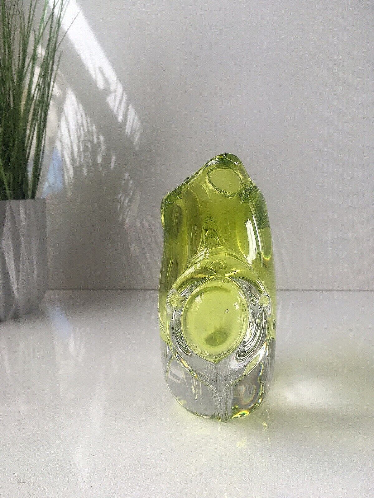 Home Decor Unusual Mid Century Lime Green Zelezny Brod Sklo Chribska Murano photo
