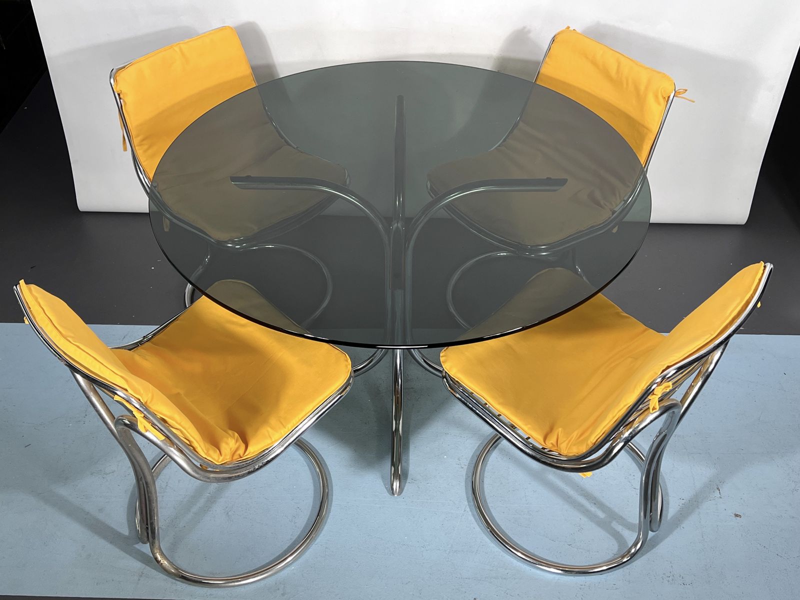 Vintage Space Age Dinner Table And Four Chairs In The Manner Of Gastone Rinaldi photo furniture