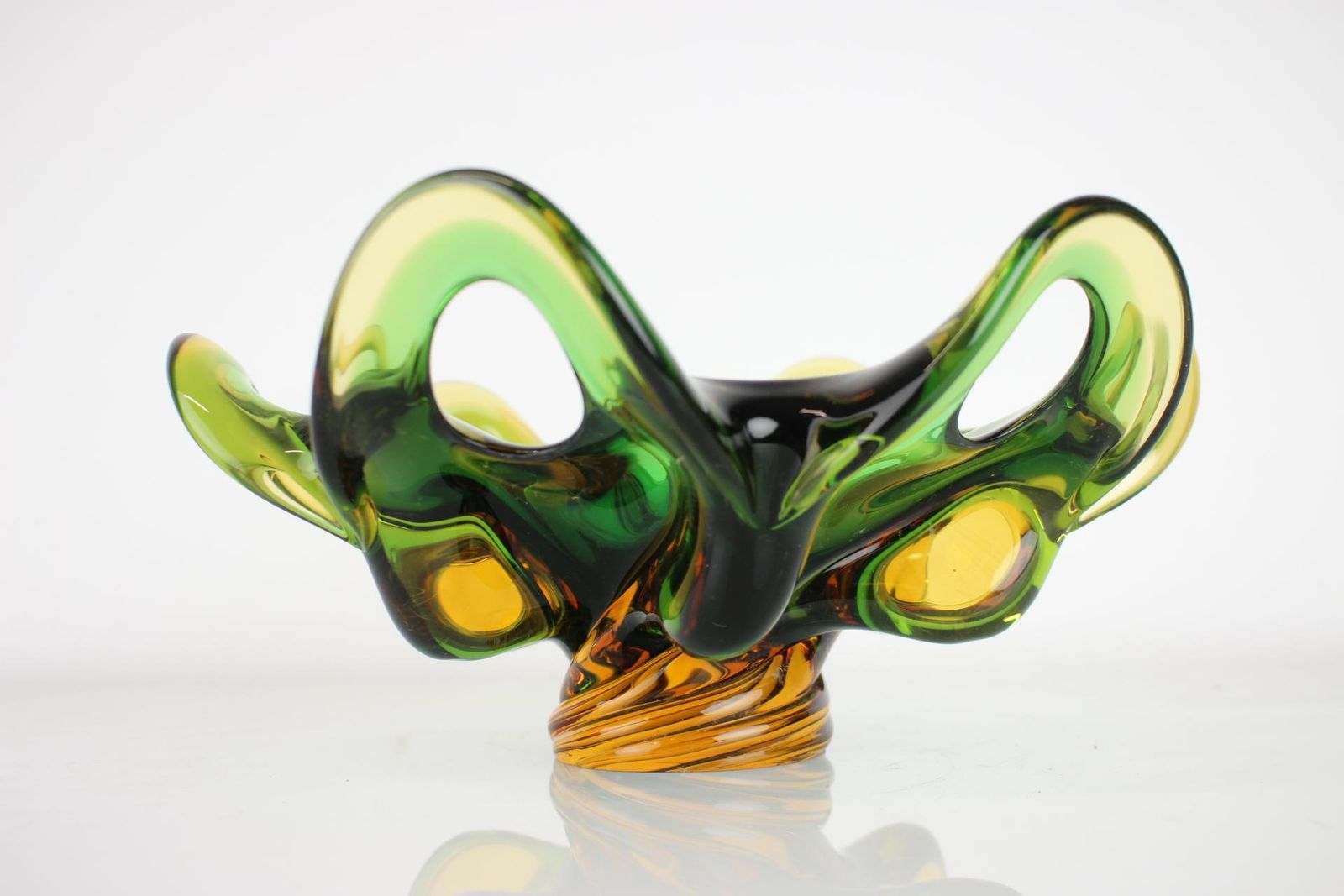 Czech Big Art Glass Bowl By Josef Hospodka, 1960's