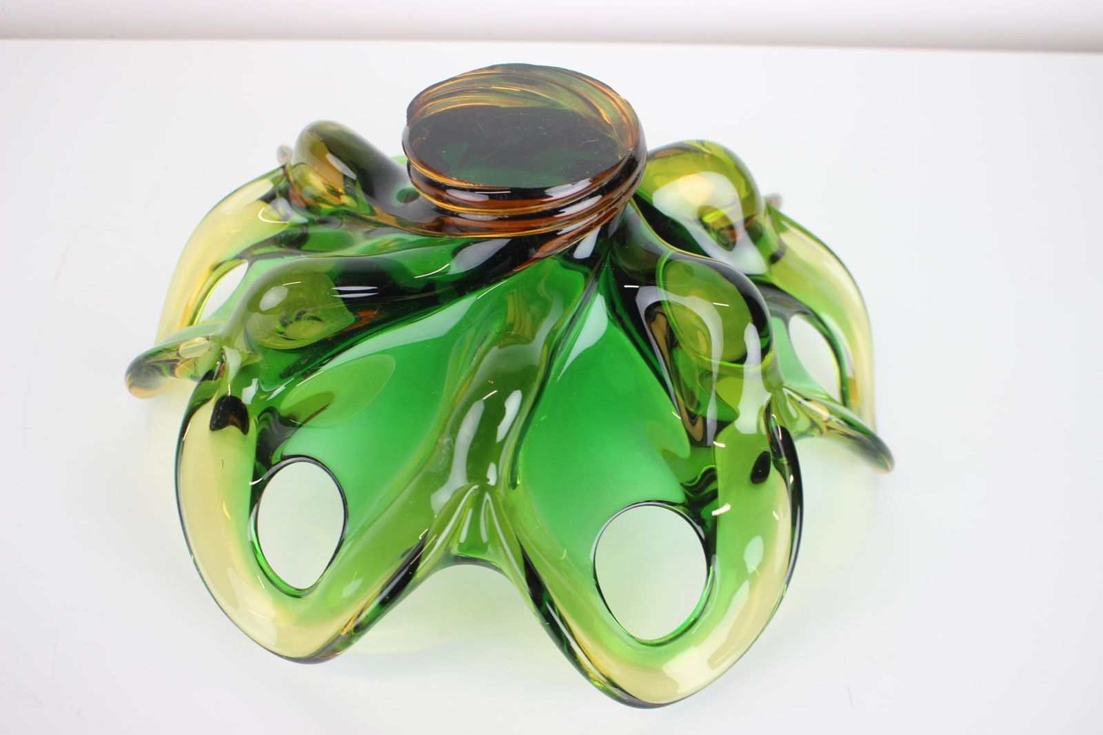Czech Big Art Glass Bowl By Josef Hospodka, 1960's photo vinterior