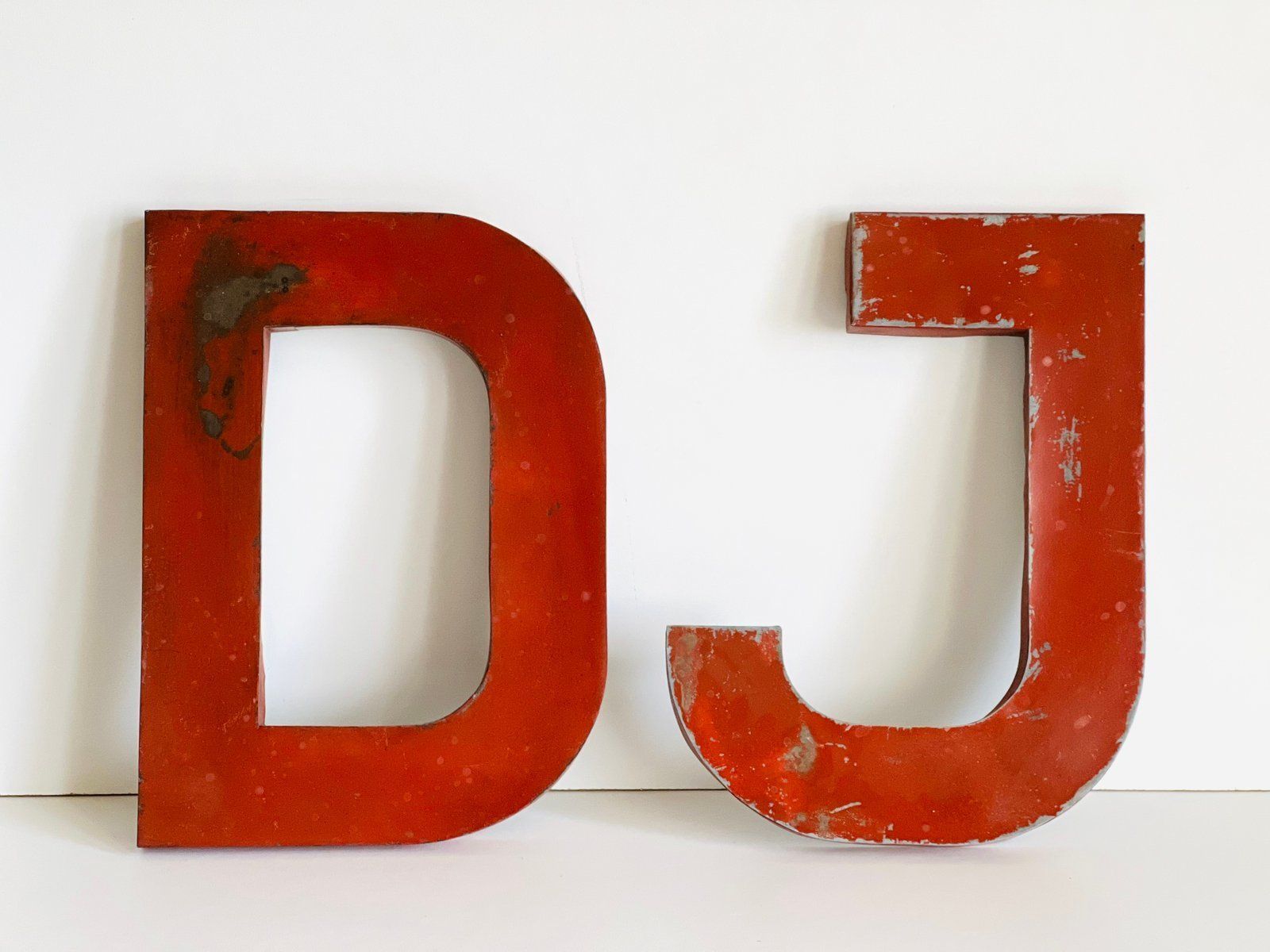 Industrieel Letterbord Dj, 1952, Set Van 2