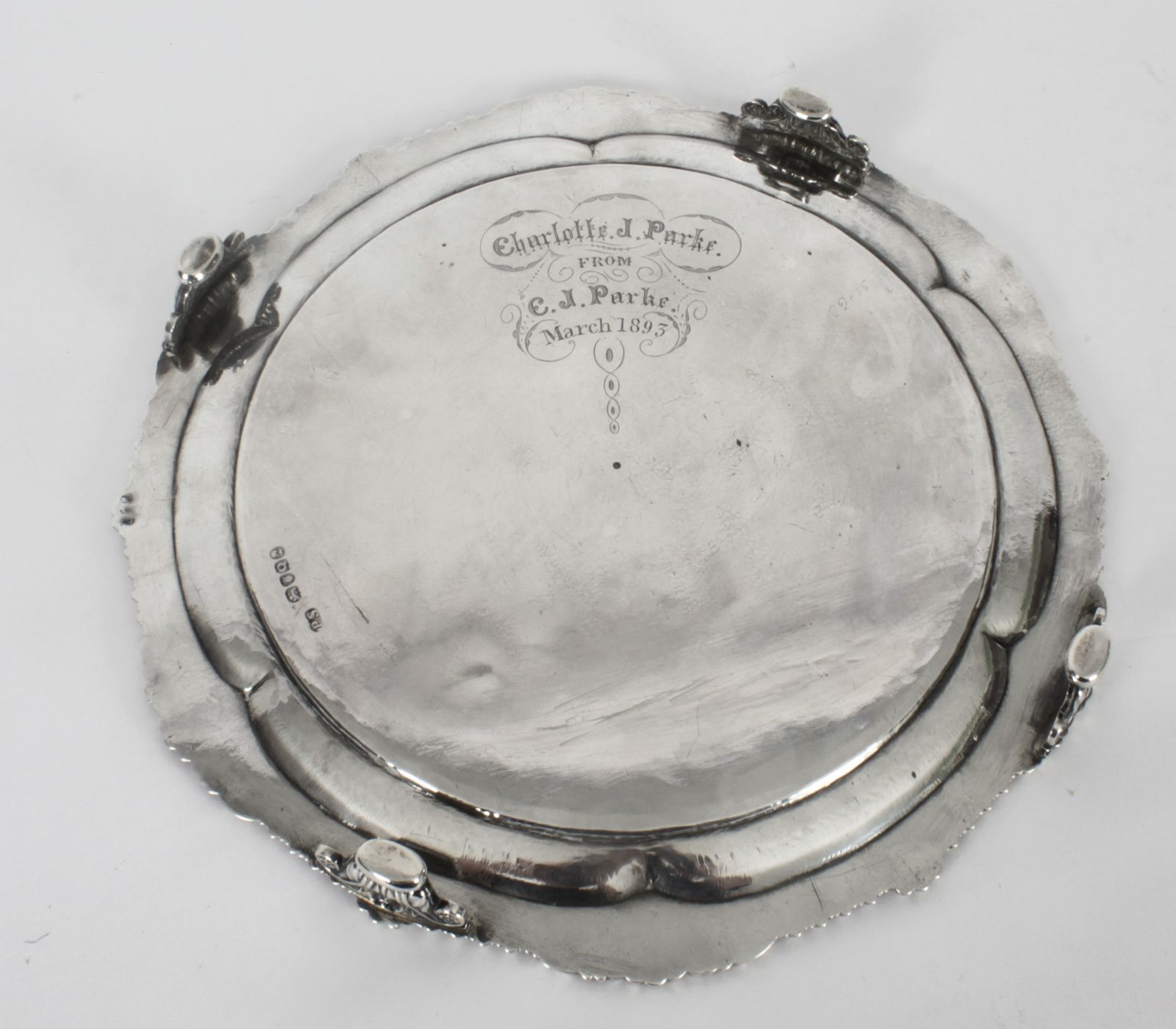 3750.0 Antique Paul Storr George III Sterling Silver Salver 1811 19th Century photo