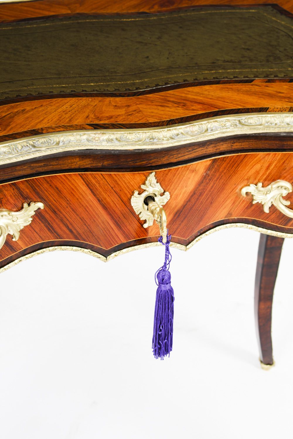 photo furniture Antique Petite French Ormolu Mounted Kingwood Bureau Plat 19th C