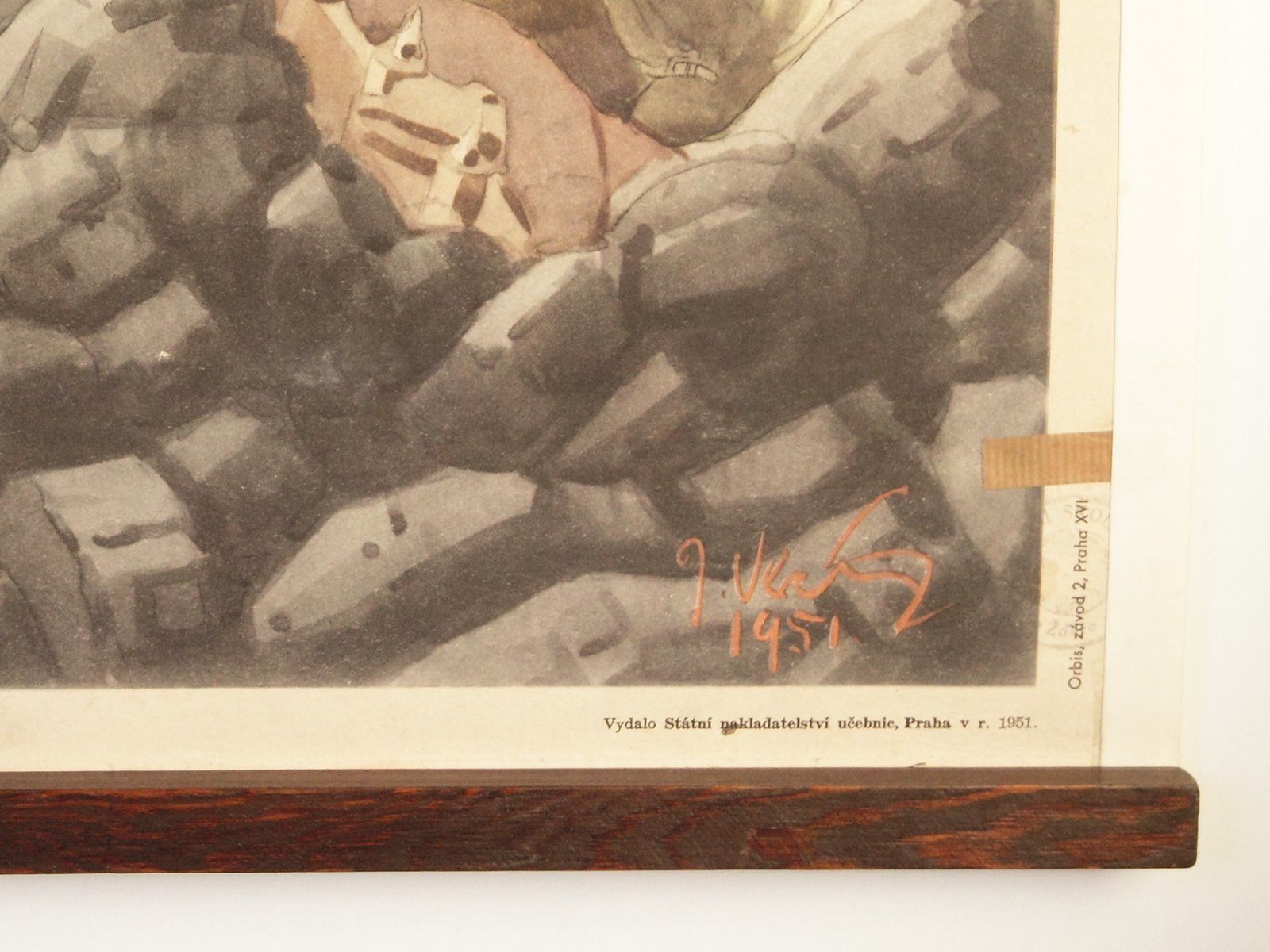 Mid Century Czechoslovak Communist School Poster Of Coal Mine Workers By Jindrich Vlcek, 1951 photo furniture