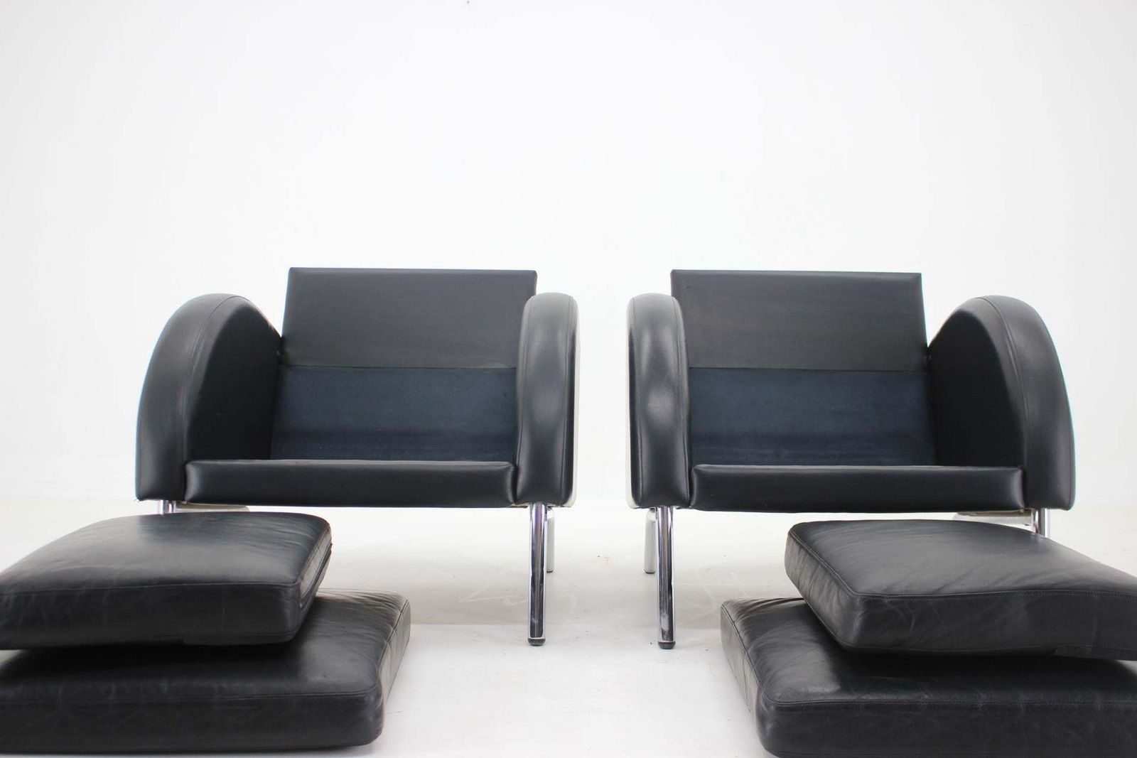 1970s Pair Of Leather Armchairs ,Czechoslovakia photo vinterior