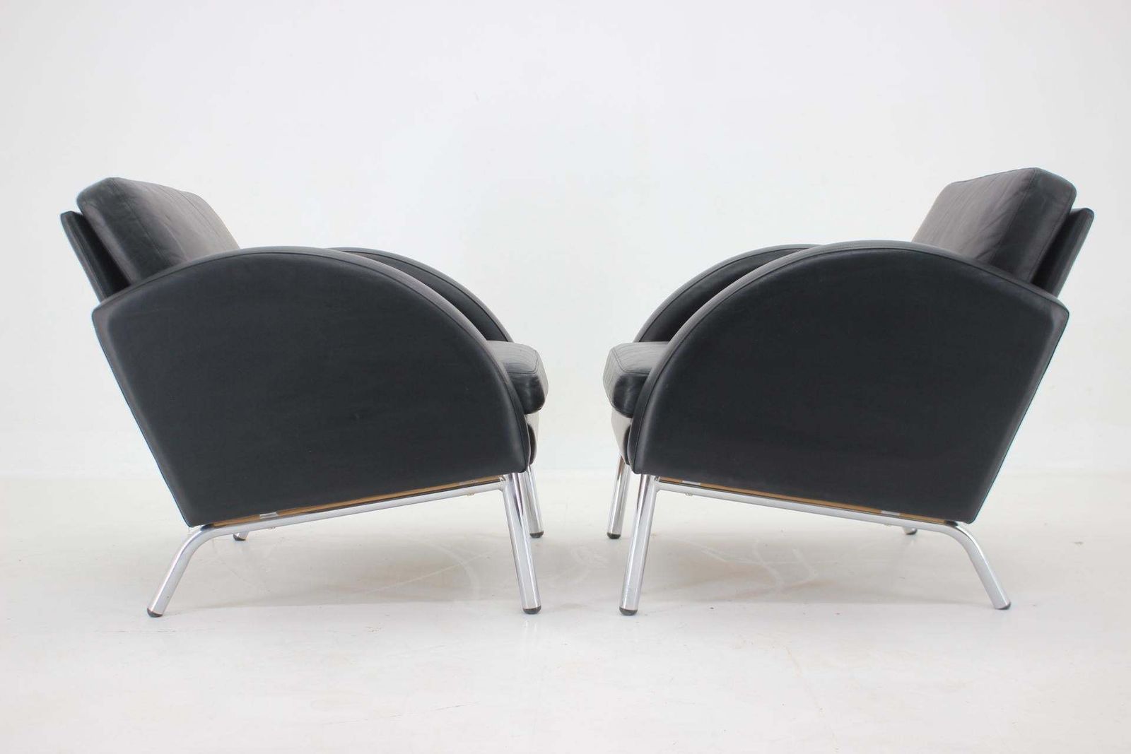 1970s Pair Of Leather Armchairs ,Czechoslovakia photo vintage