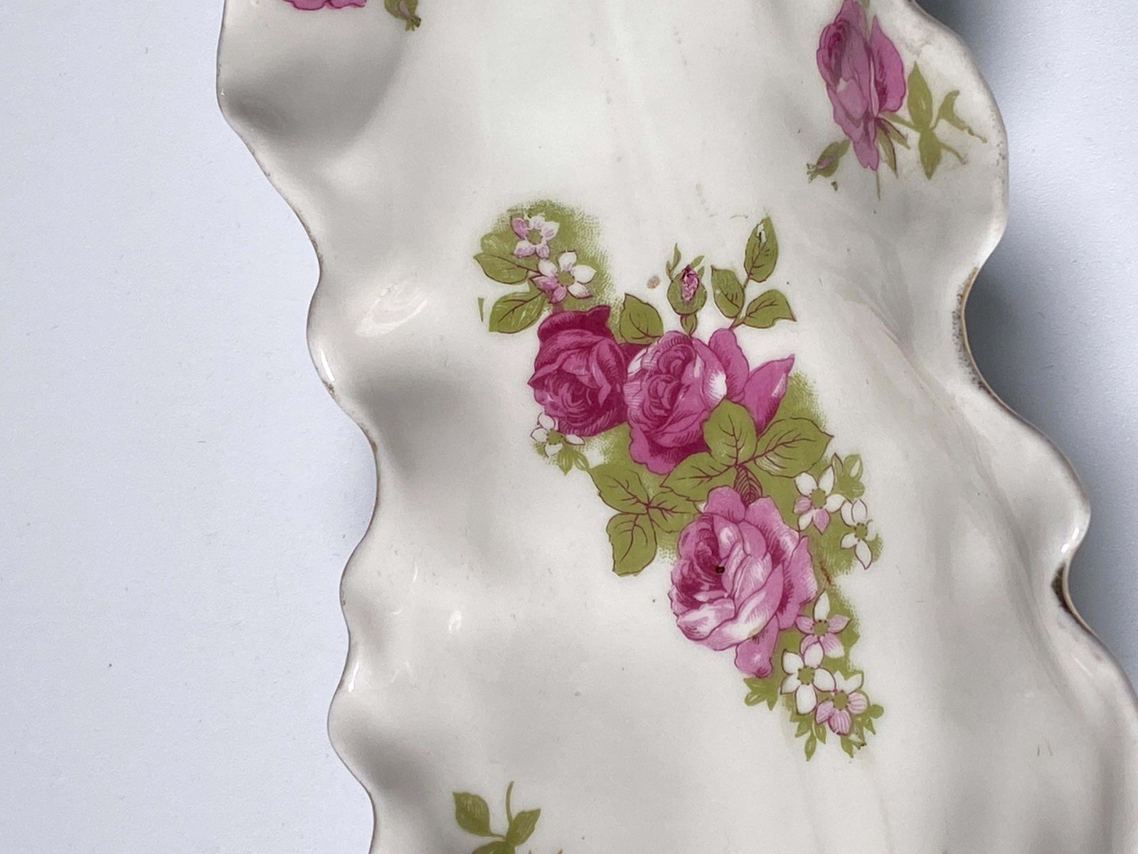 Porcelain Dish From Limoges With Rose Flowers From France 1970 photo Home Decor