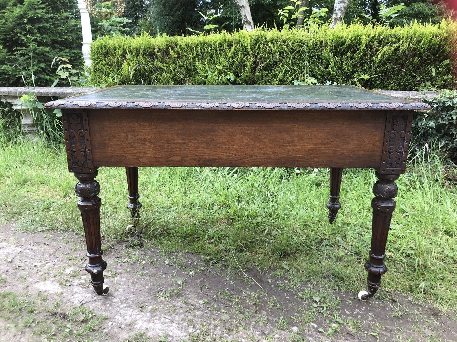 Fine Victorian Carved Writing Desk By Nelson London 1875 photo vinterior
