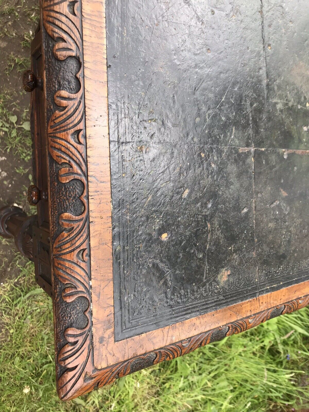 Fine Victorian Carved Writing Desk By Nelson London 1875 photo buy