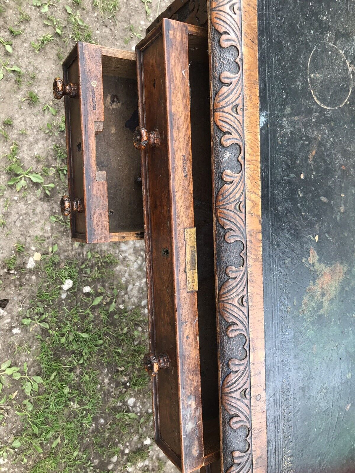photo furniture Fine Victorian Carved Writing Desk By Nelson London 1875